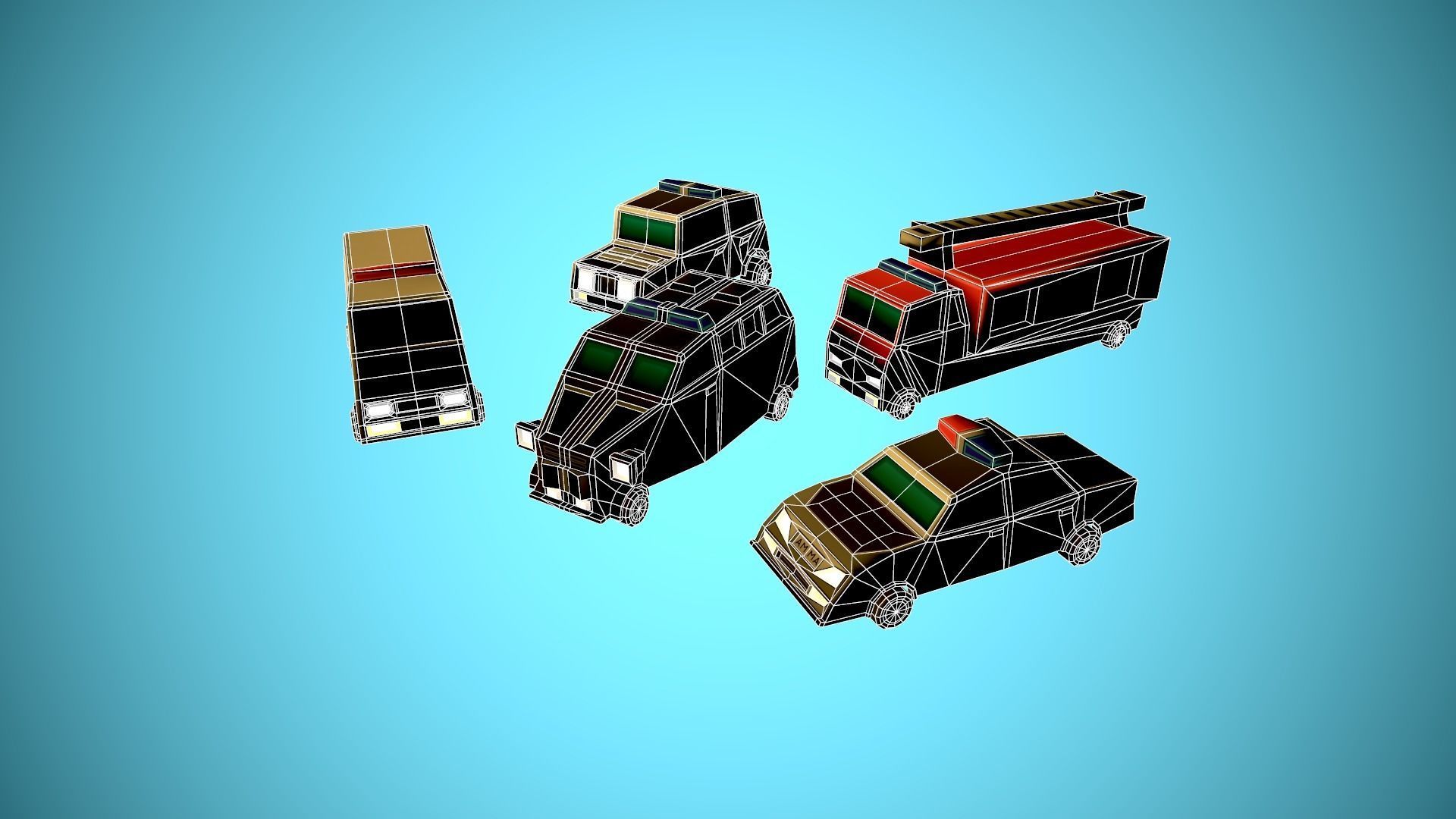 City Modular Set Toon Style Low-poly Low-poly 3D model_58