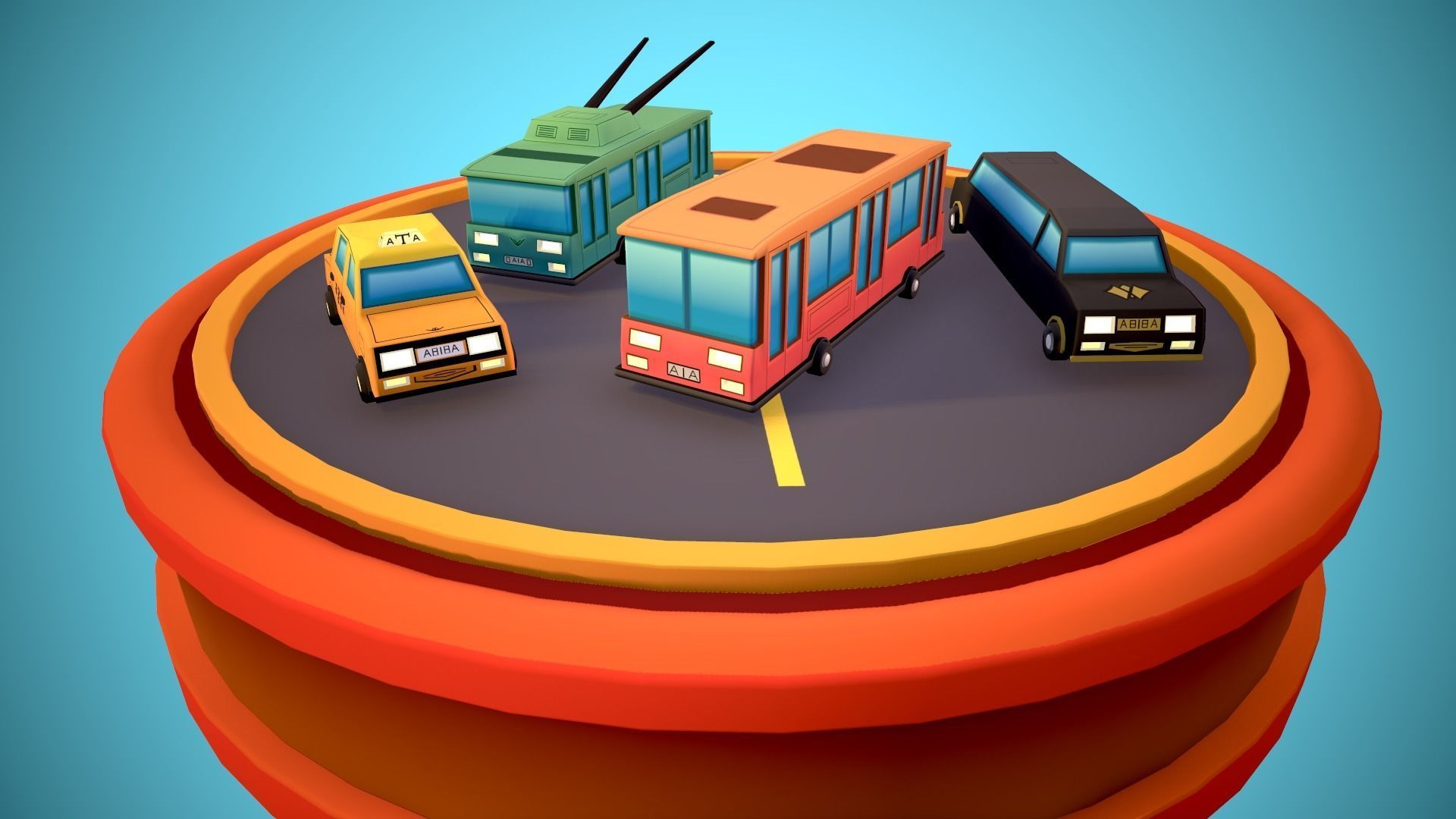 City Modular Set Toon Style Low-poly Low-poly 3D model_66