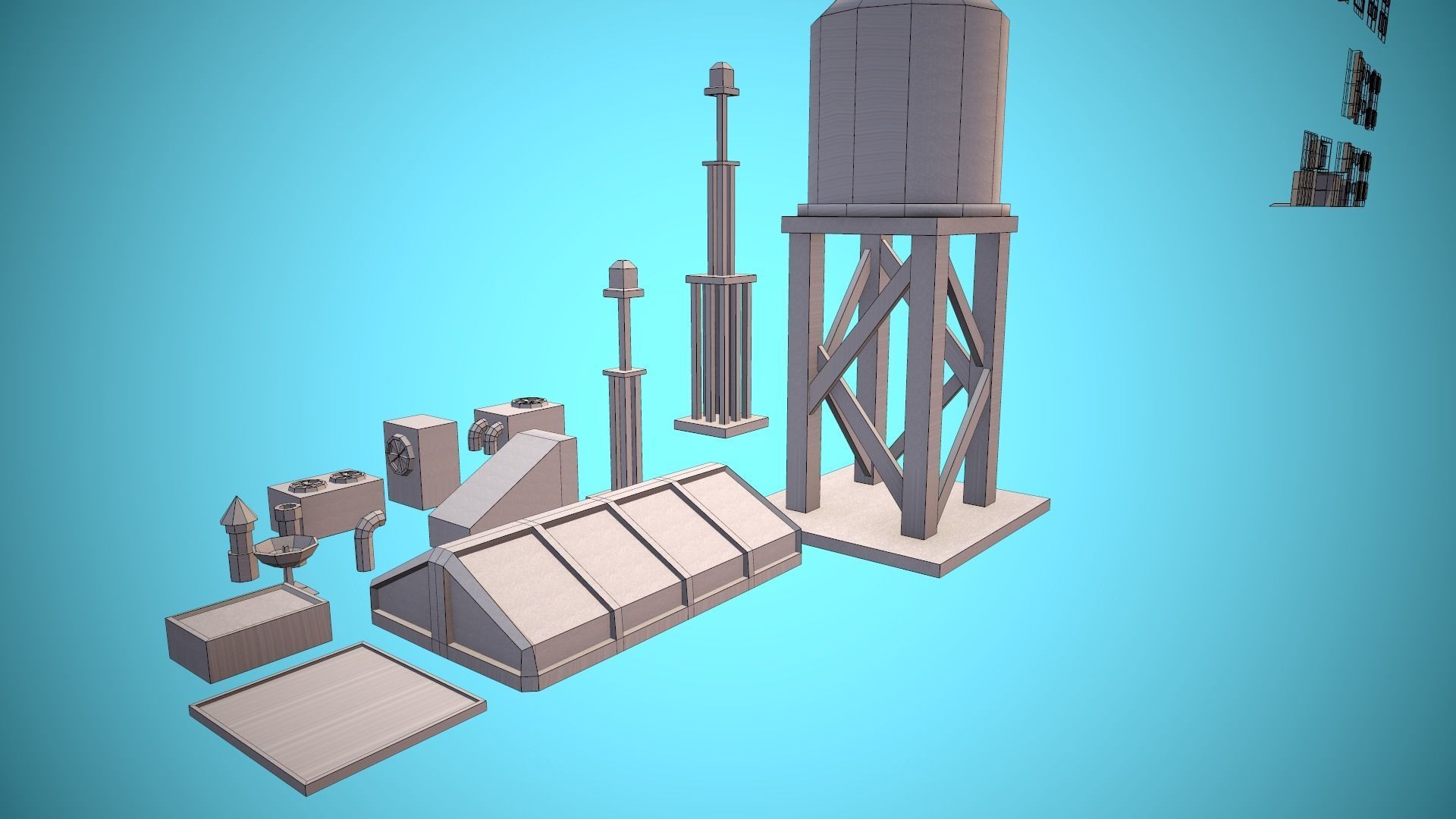 City Modular Set Toon Style Low-poly Low-poly 3D model_37