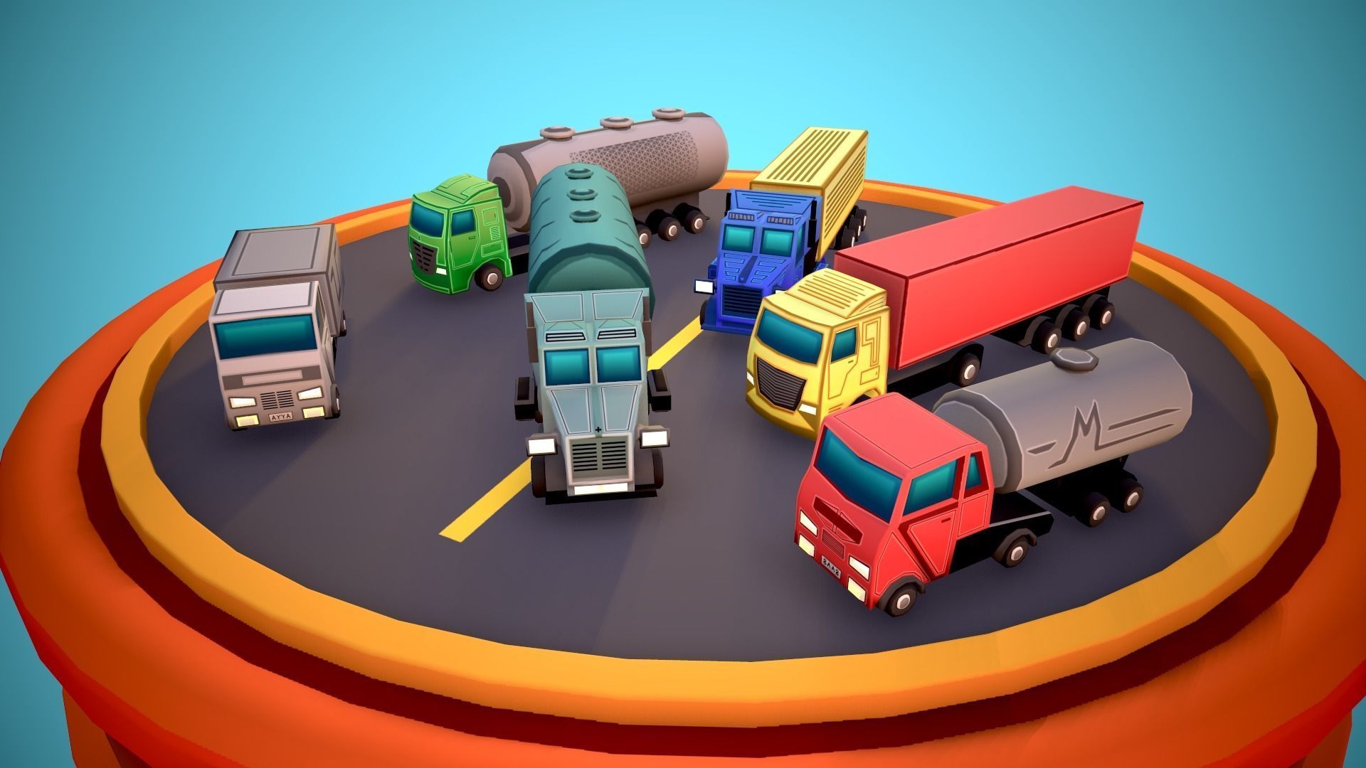 City Modular Set Toon Style Low-poly Low-poly 3D model_51