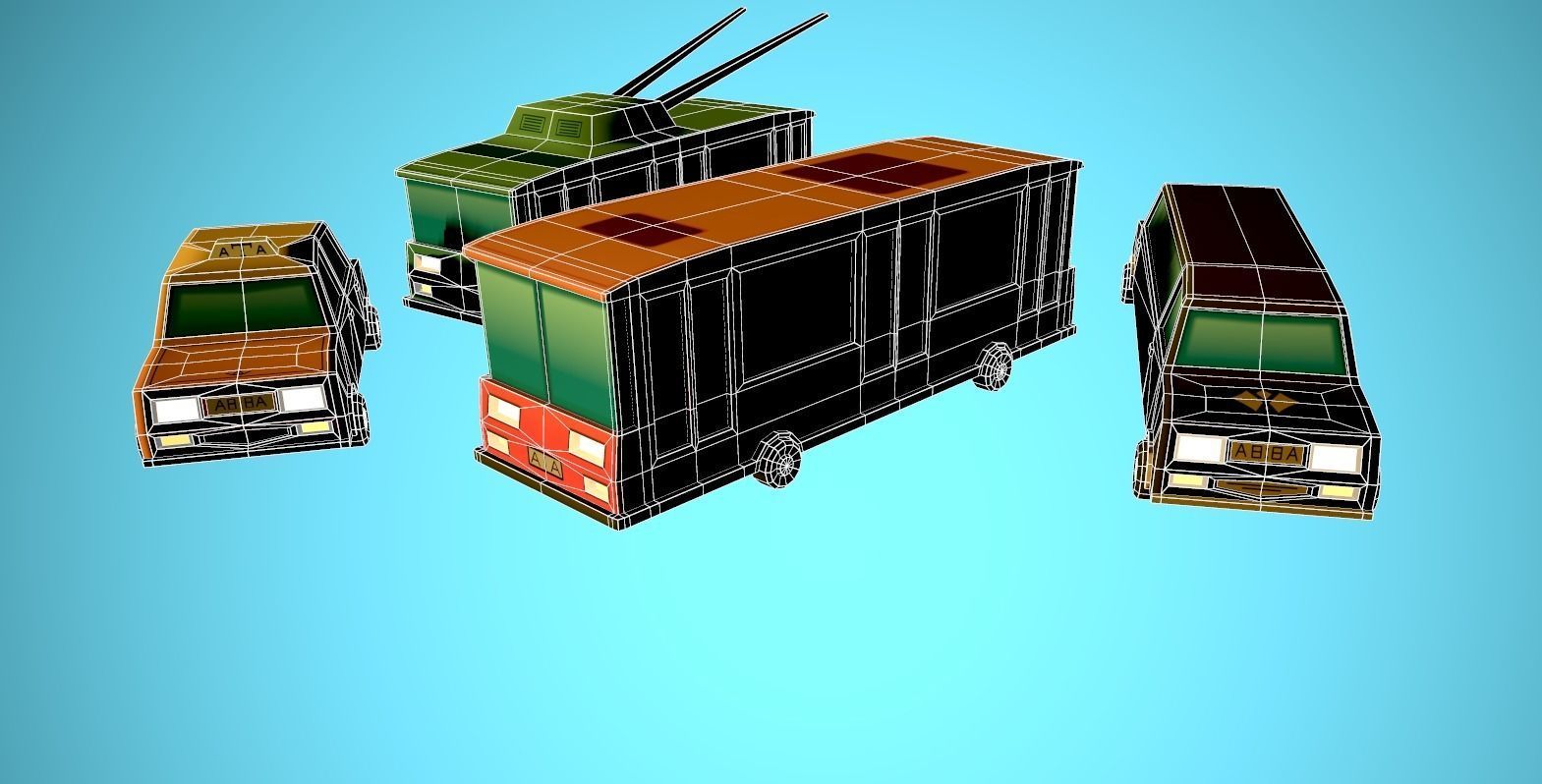 City Modular Set Toon Style Low-poly Low-poly 3D model_67