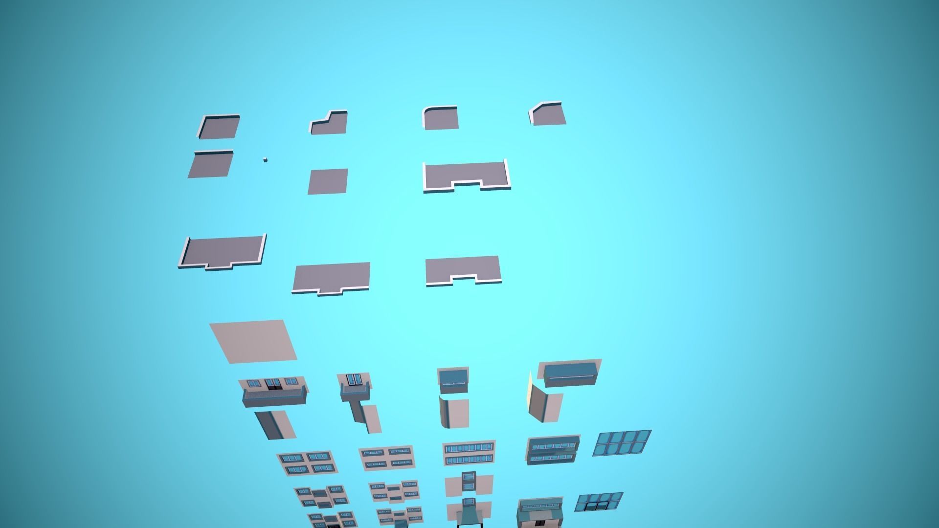 City Modular Set Toon Style Low-poly Low-poly 3D model_31