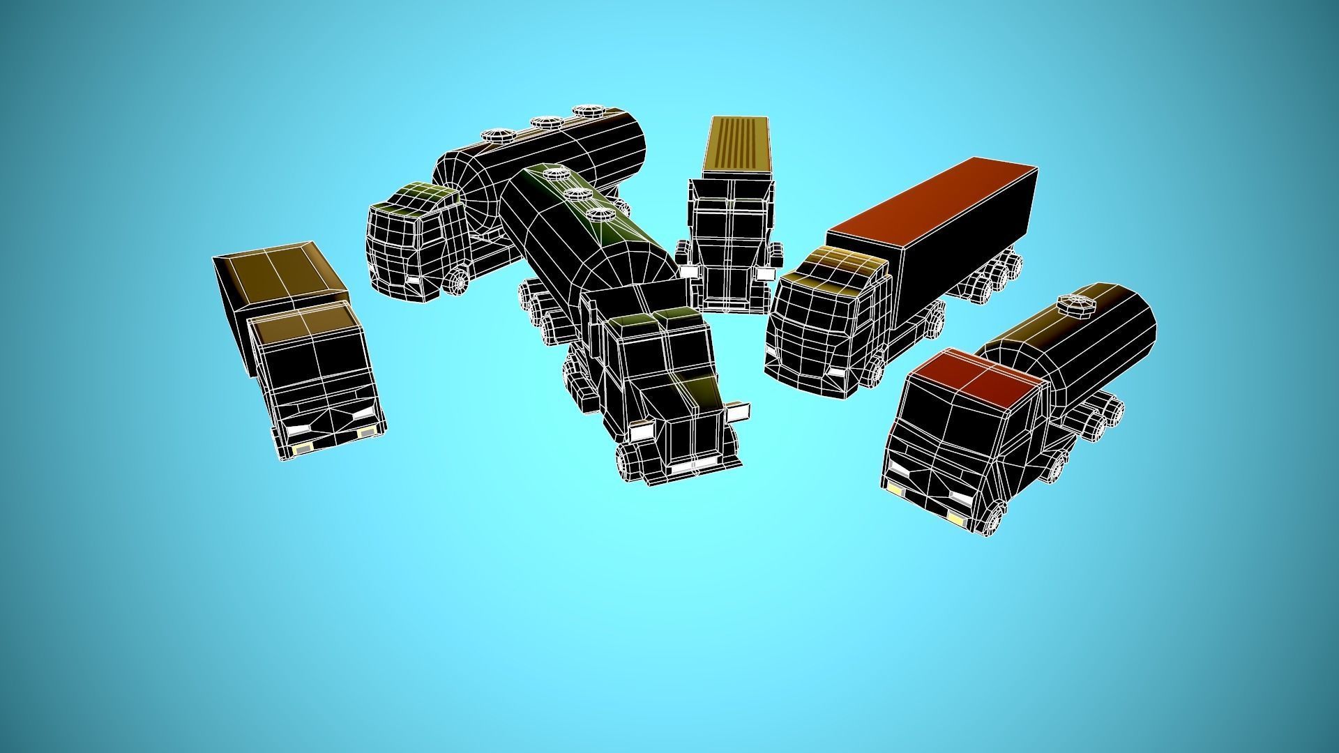 City Modular Set Toon Style Low-poly Low-poly 3D model_52