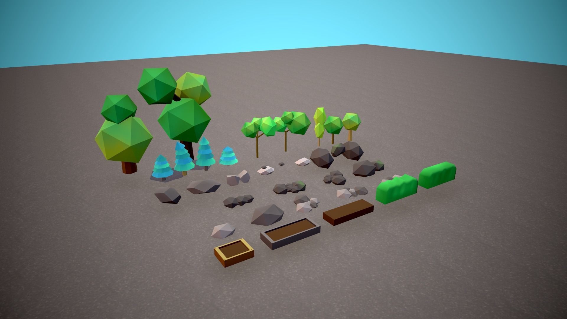 City Modular Set Toon Style Low-poly Low-poly 3D model_38