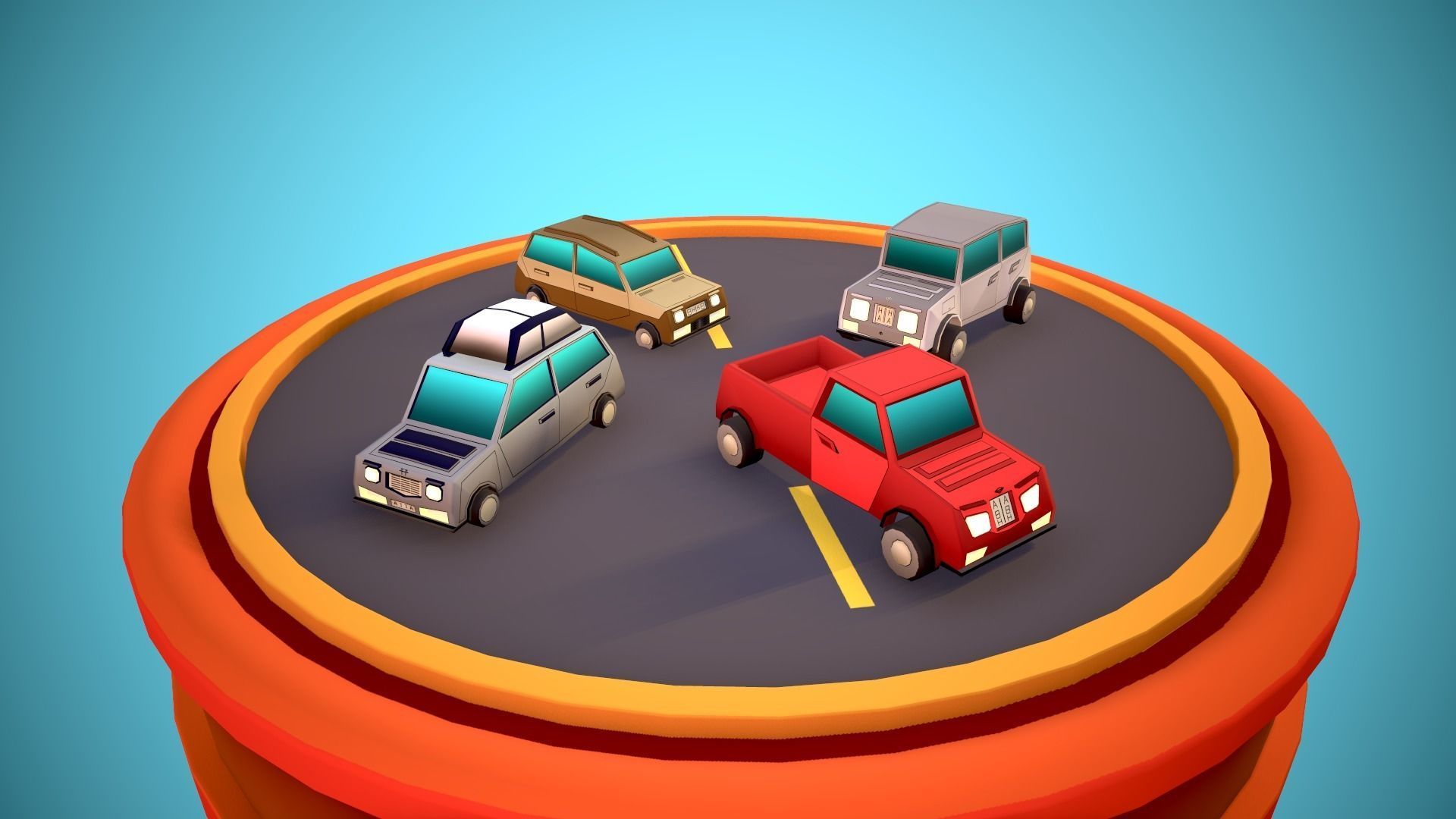 City Modular Set Toon Style Low-poly Low-poly 3D model_56