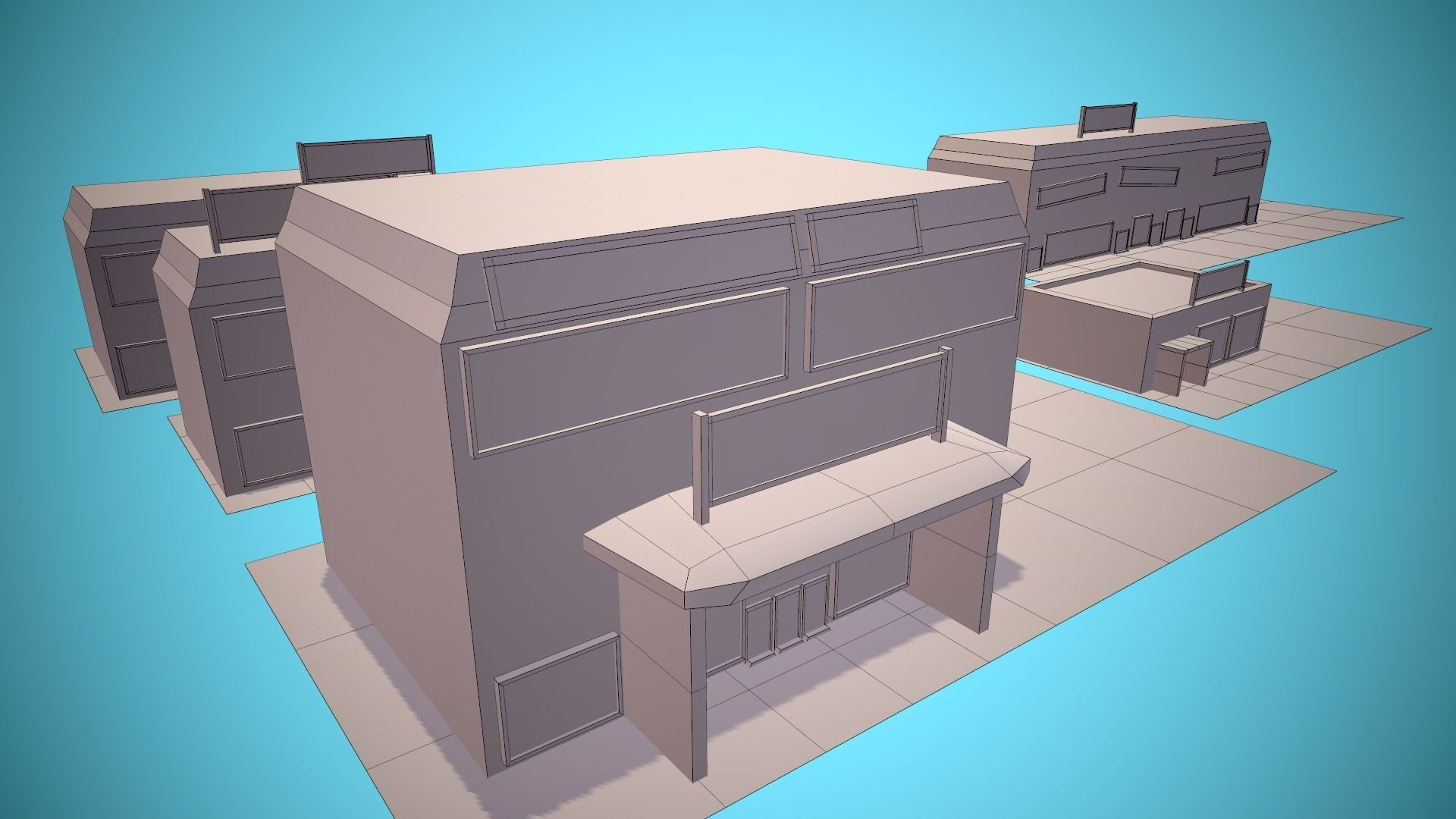City Modular Set Toon Style Low-poly Low-poly 3D model_49