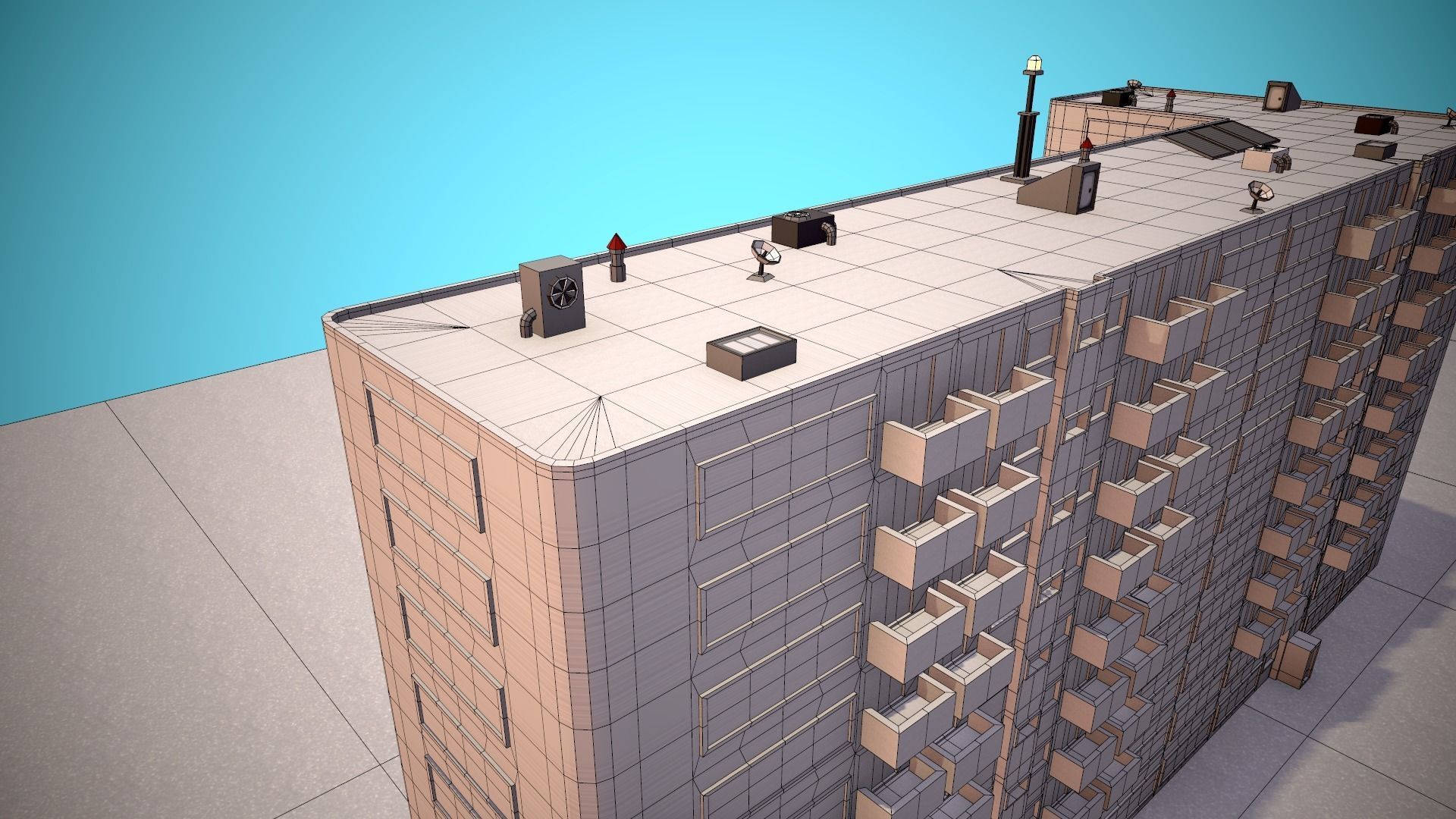 City Modular Set Toon Style Low-poly Low-poly 3D model_28
