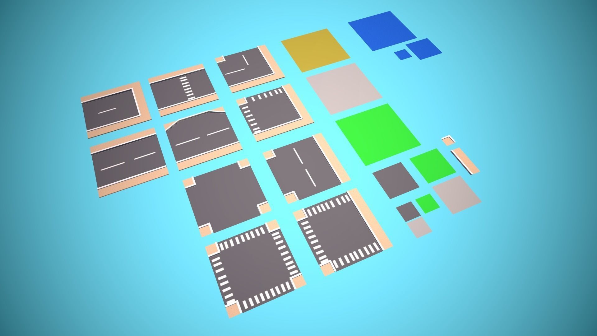 City Modular Set Toon Style Low-poly Low-poly 3D model_40