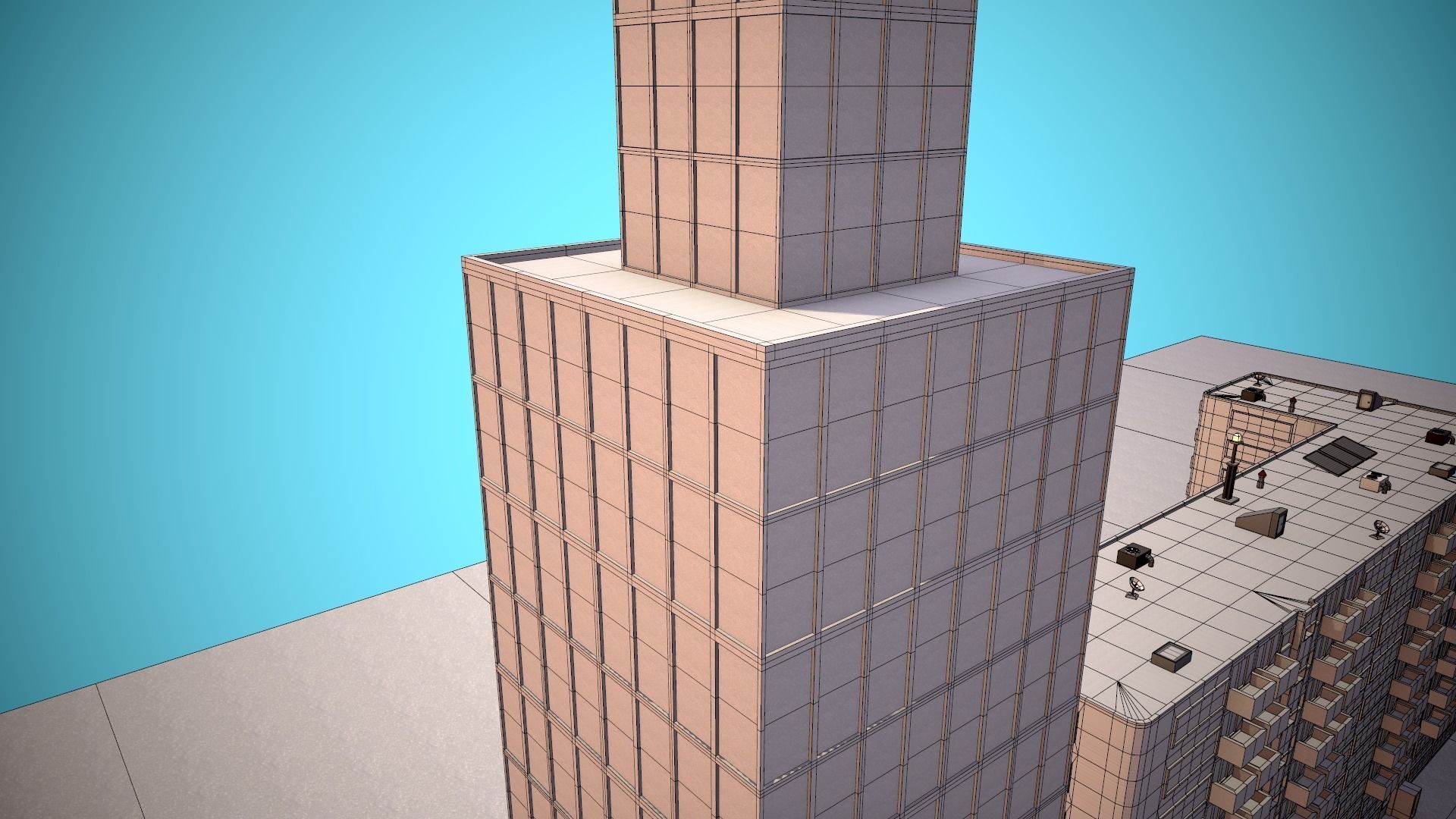 City Modular Set Toon Style Low-poly Low-poly 3D model_27