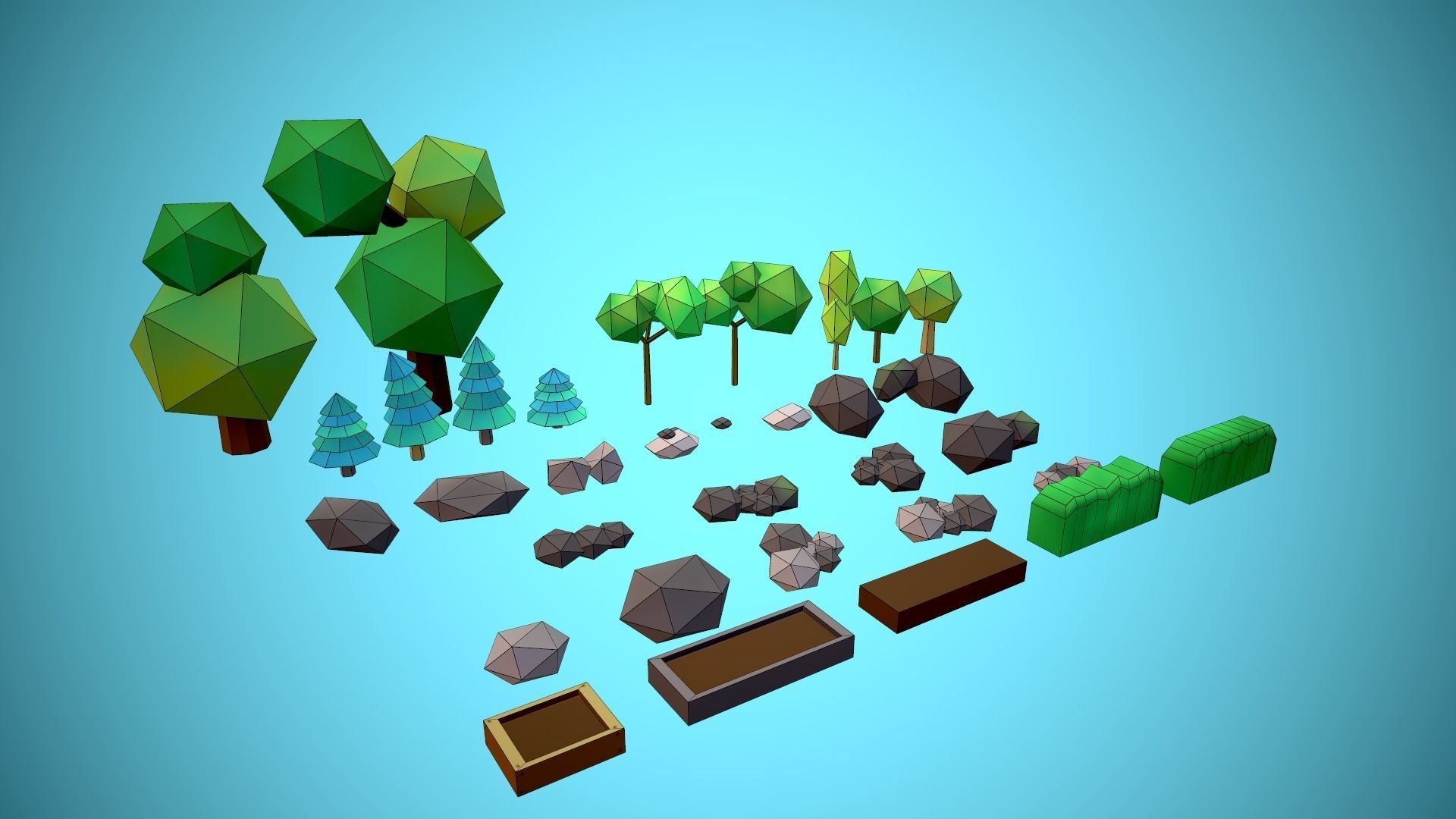 City Modular Set Toon Style Low-poly Low-poly 3D model_39
