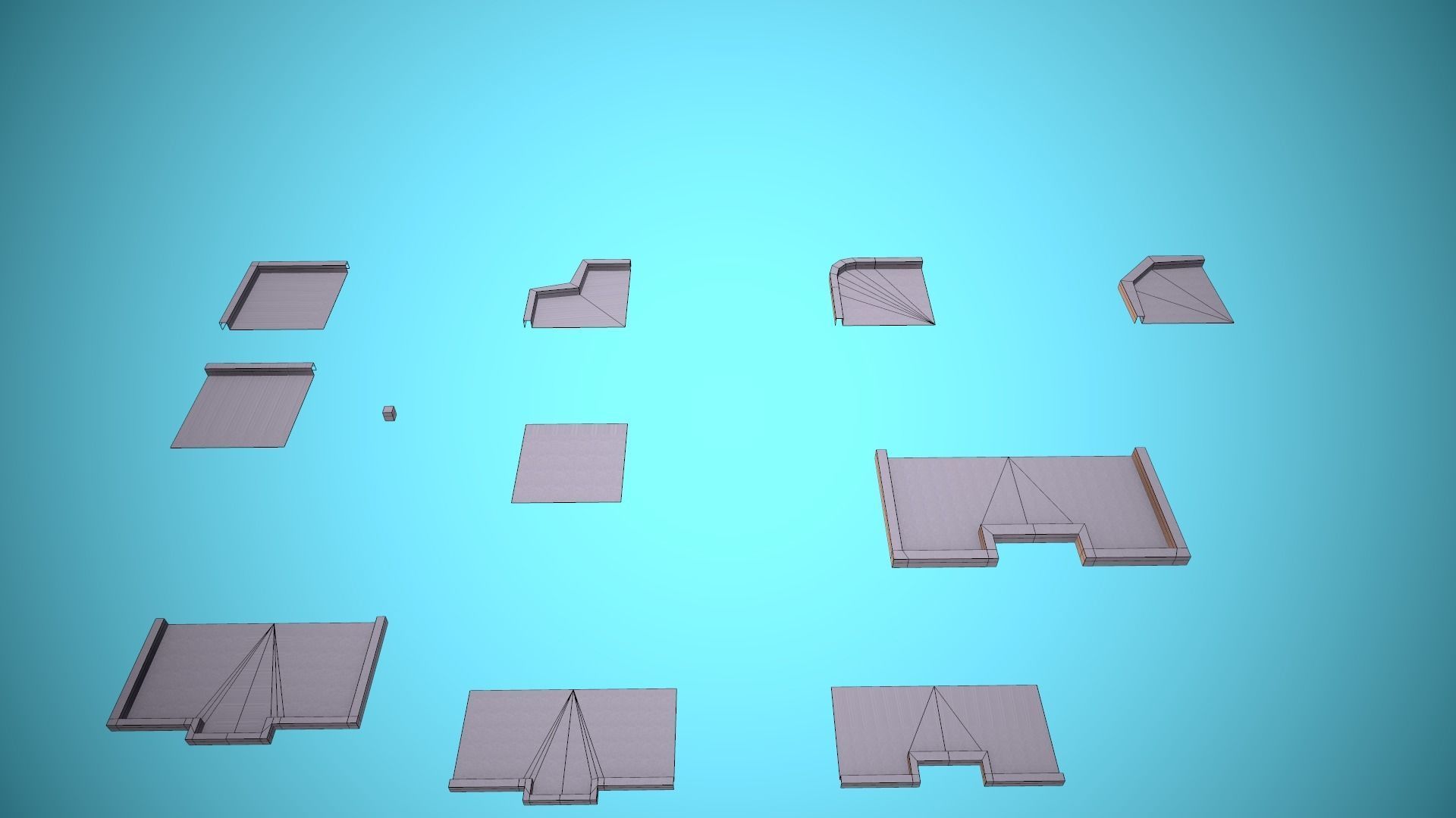 City Modular Set Toon Style Low-poly Low-poly 3D model_33