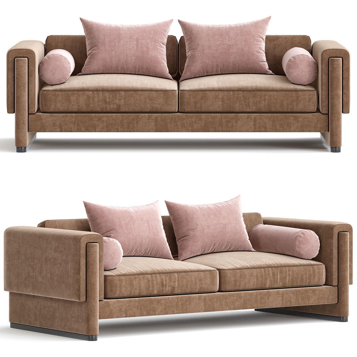 Howard Sofa 3d model Low-poly 3D model_1