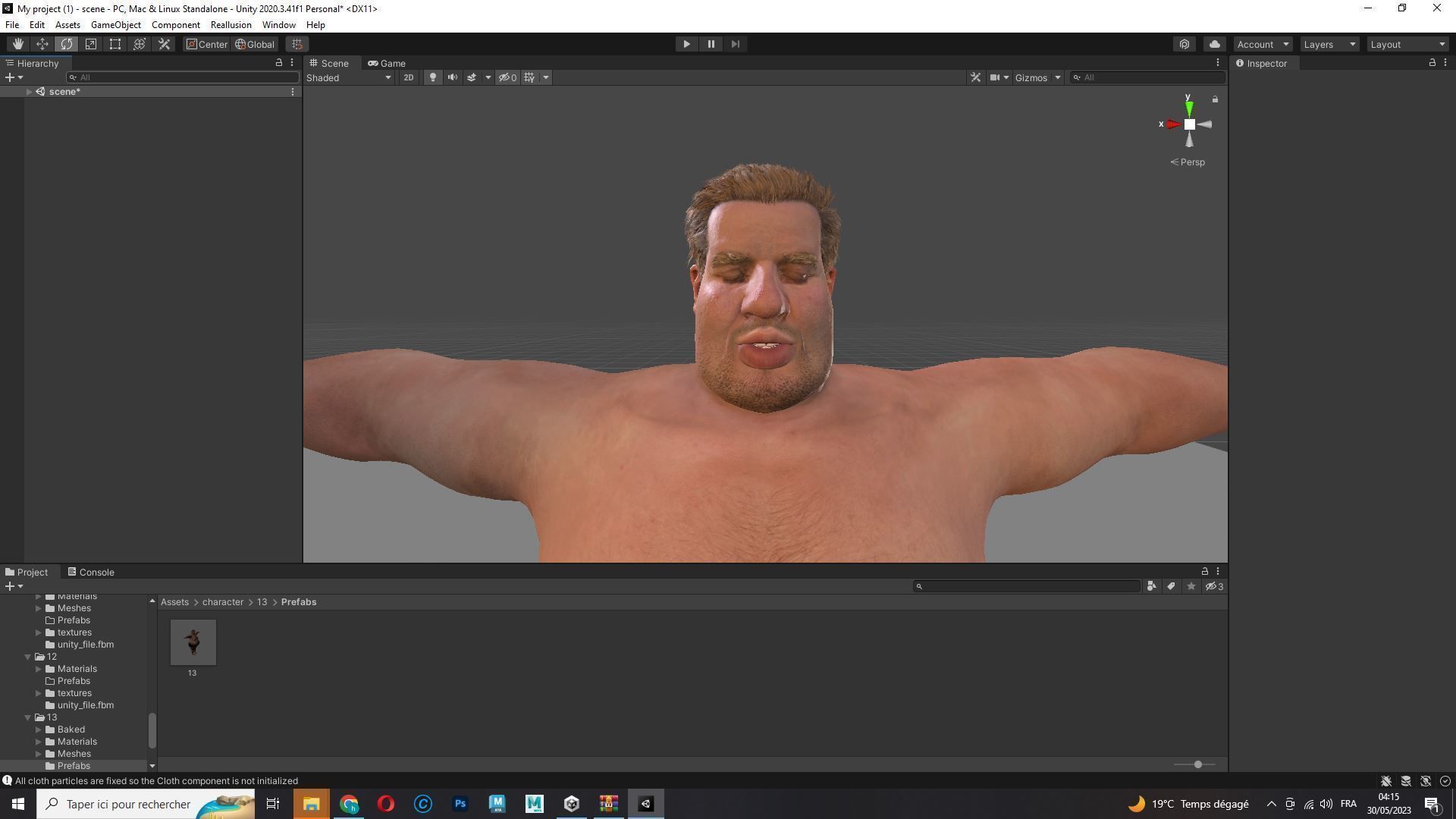 Realistic Fat man Naked character Low-poly 3D model_30