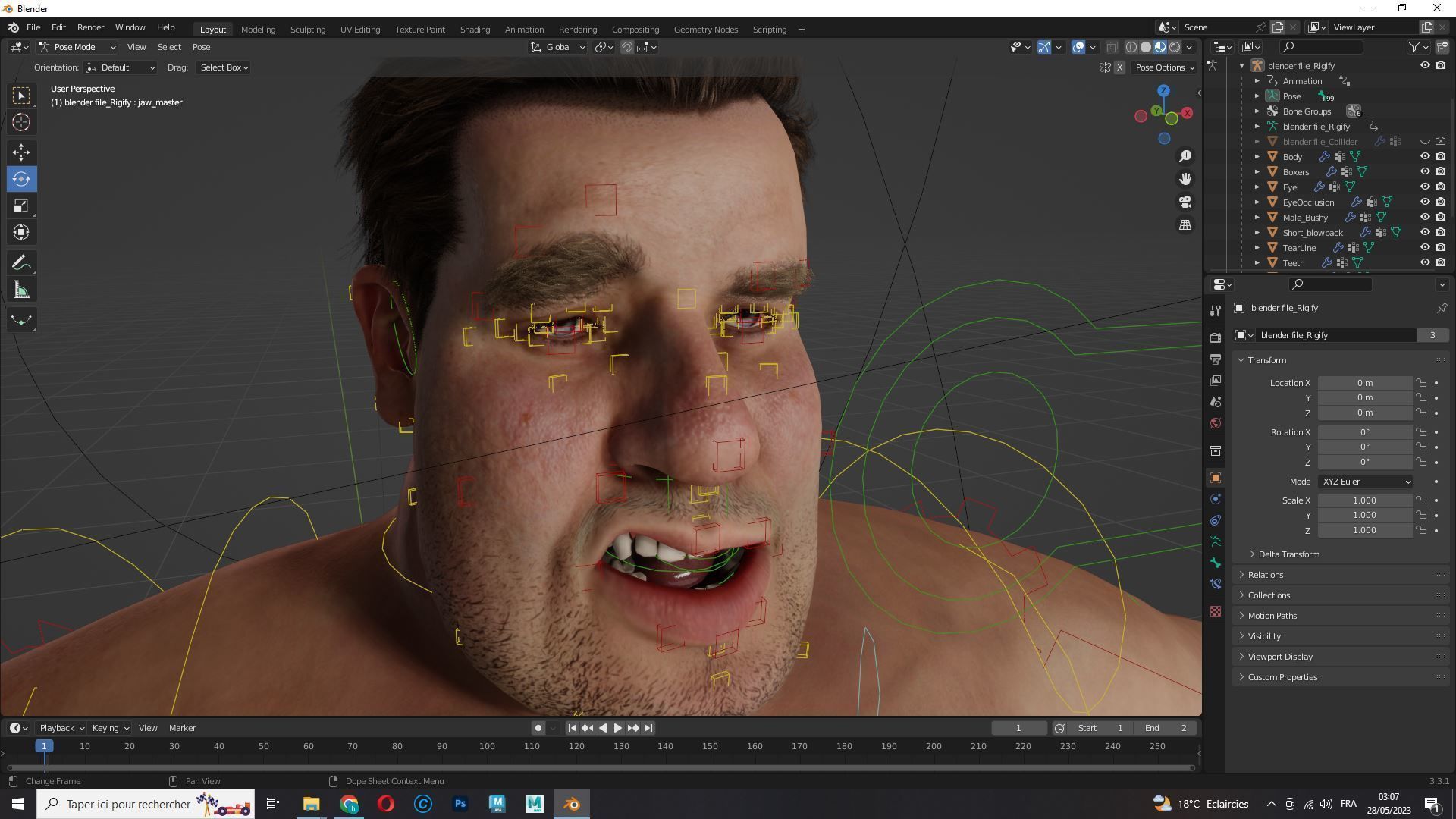 Realistic Fat man Naked character Low-poly 3D model_17