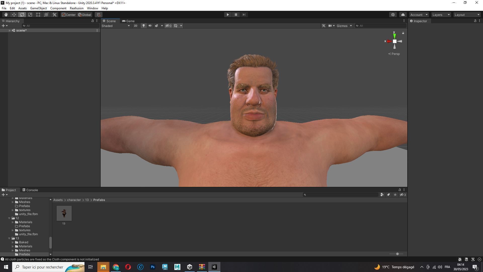 Realistic Fat man Naked character Low-poly 3D model_29