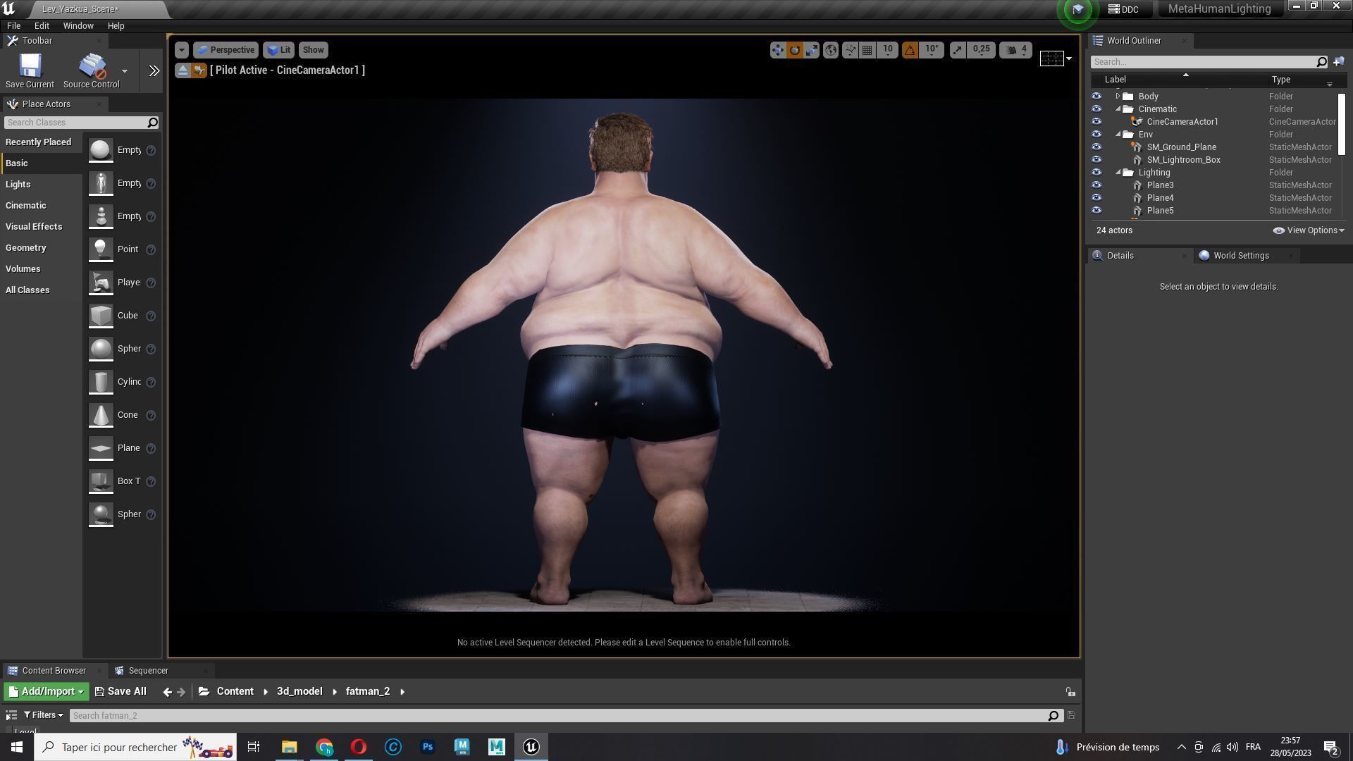 Realistic Fat man Naked character Low-poly 3D model_26