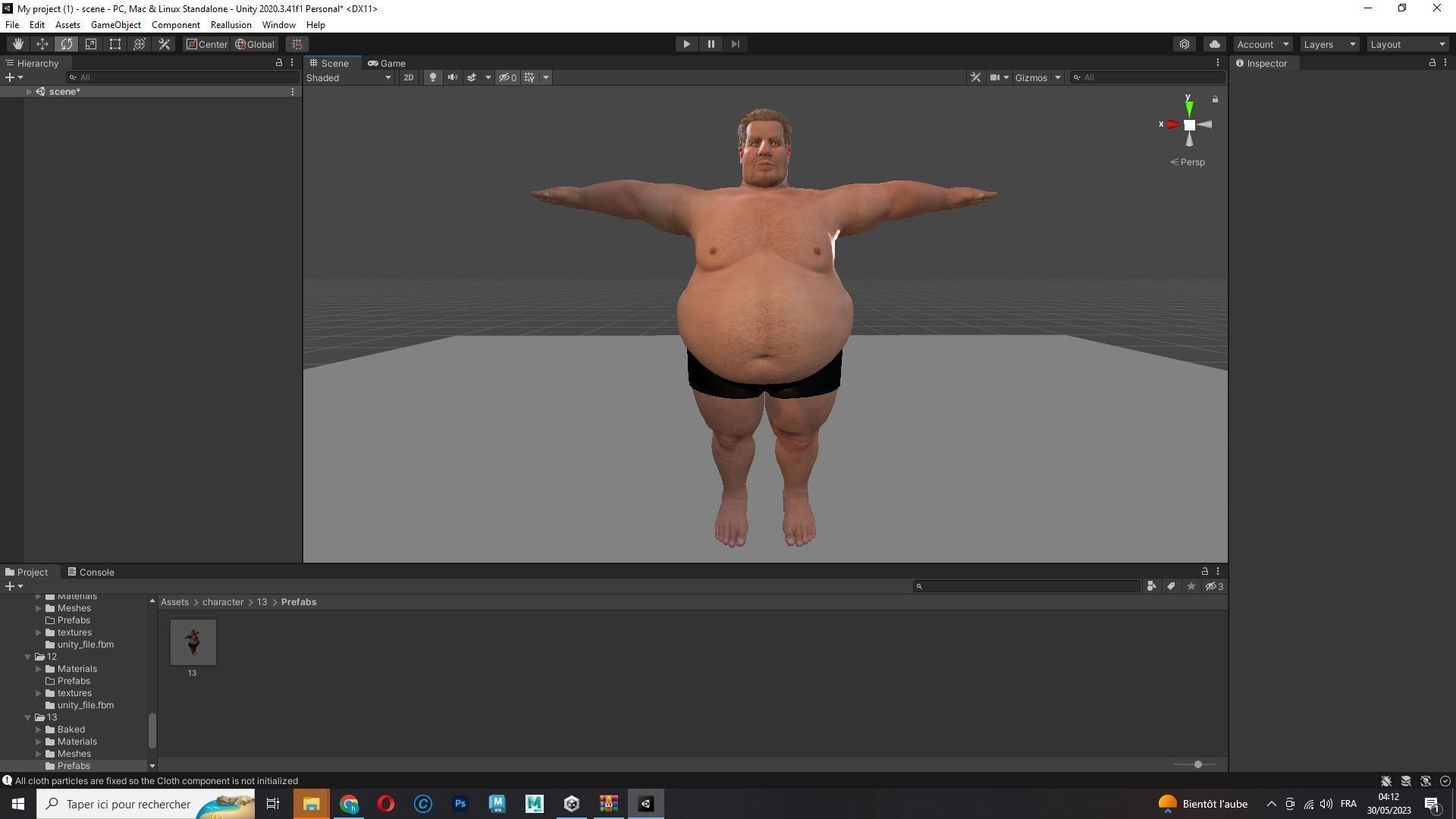 Realistic Fat man Naked character Low-poly 3D model_27