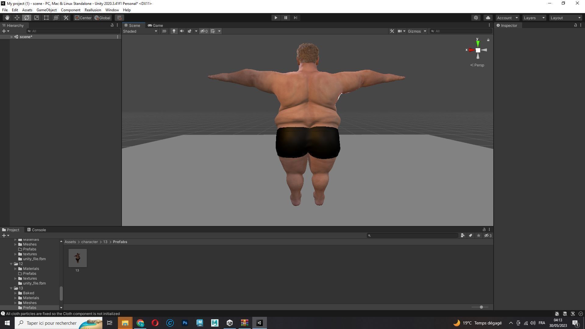 Realistic Fat man Naked character Low-poly 3D model_28