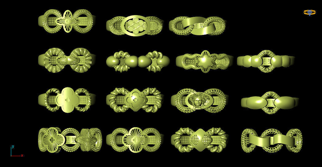 New Turkish Rings Collection STL File Lite Weight 2022 3D print model