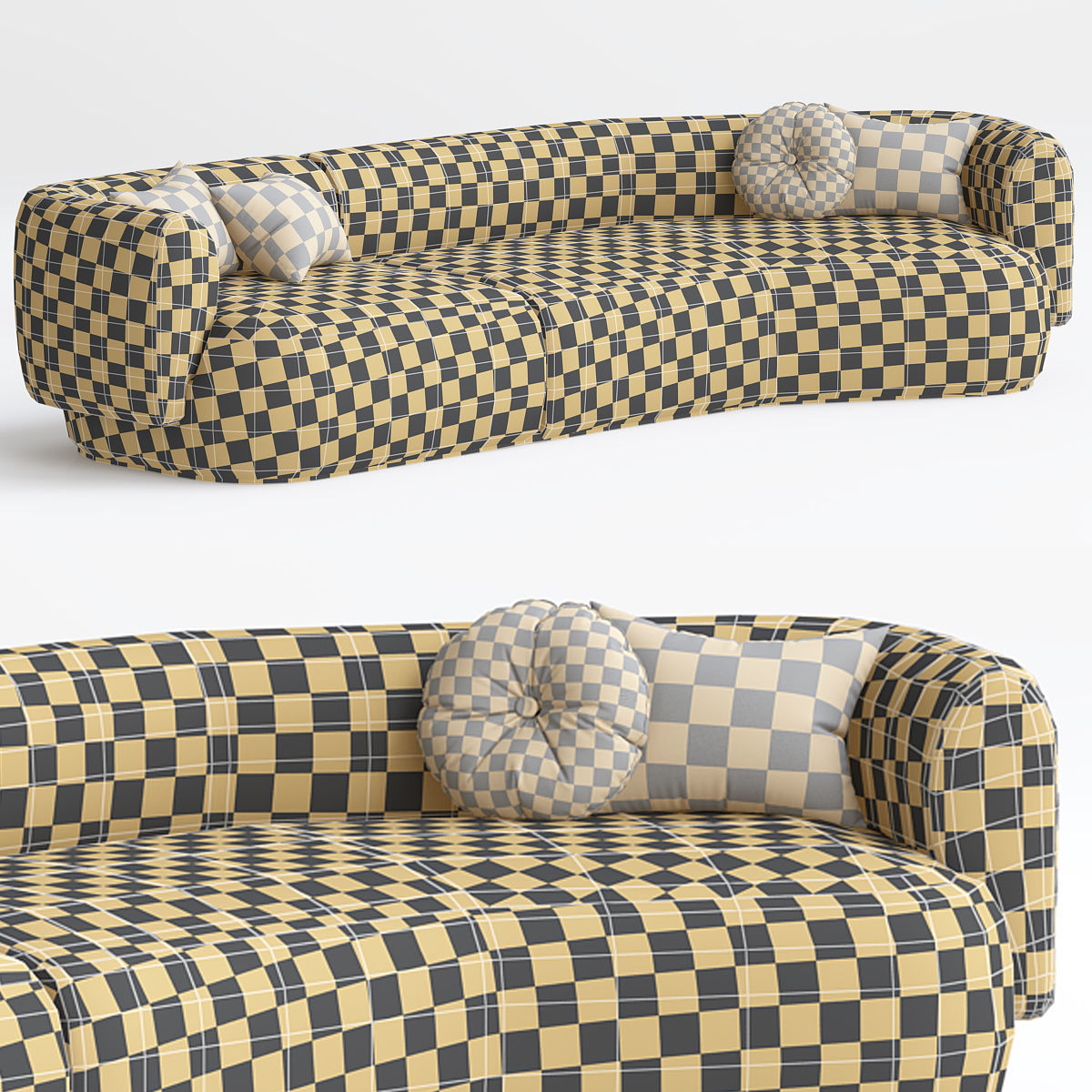 Hug Modular Fabric Sofa by Ferrianisbolgi 3d model Low-poly 3D model_1