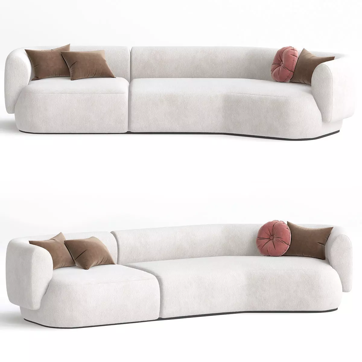 Hug Modular Fabric Sofa by Ferrianisbolgi 3d model Low-poly 3D model_0