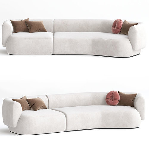 Hug Modular Fabric Sofa by Ferrianisbolgi 3d model Low-poly 3D model