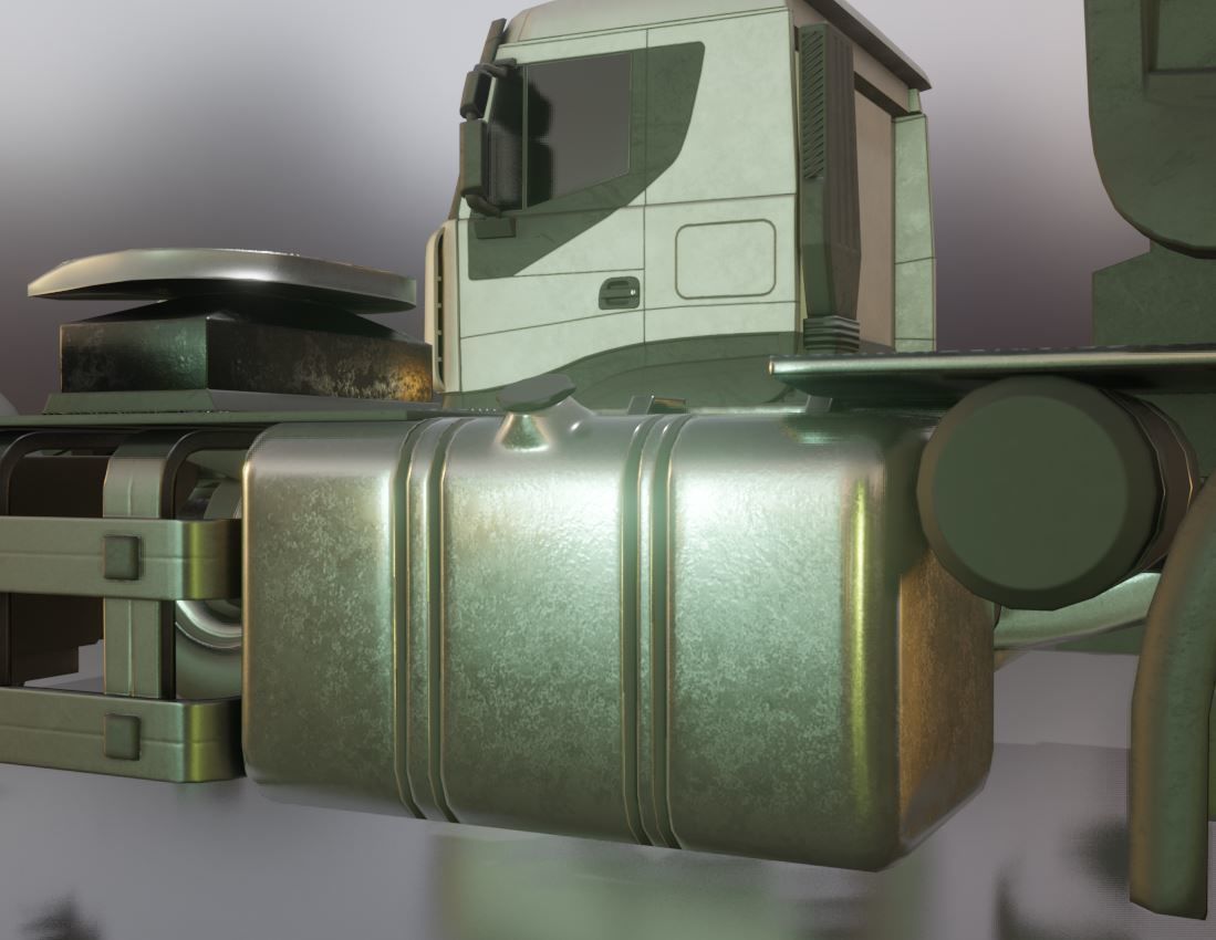 2-Axis Truck Rigged Low-Poly Version Low-poly 3D model_9