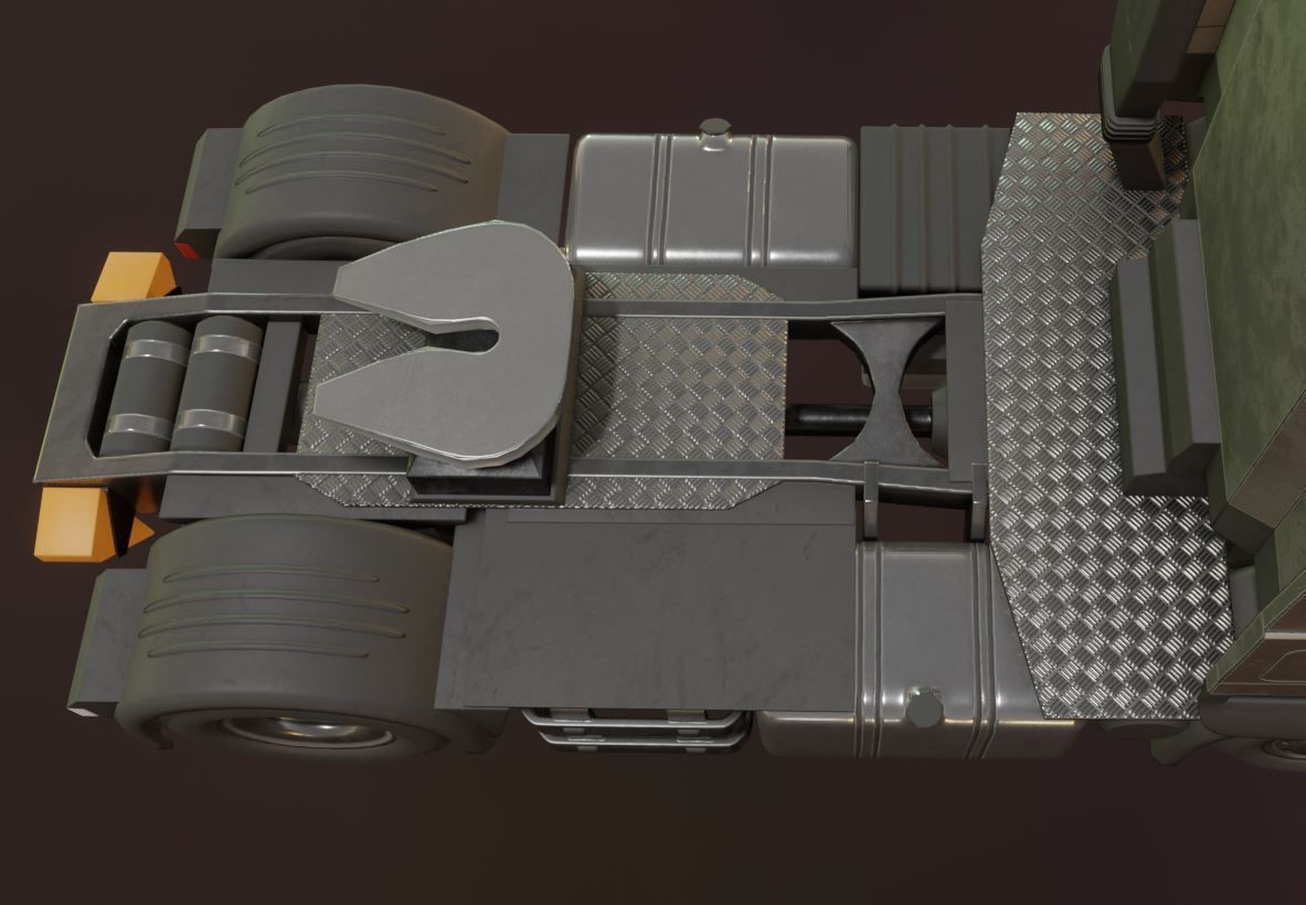 2-Axis Truck Rigged Low-Poly Version Low-poly 3D model_12