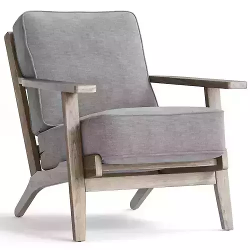 Metro Accent Chair in Onyx w Antique Legs 3d model