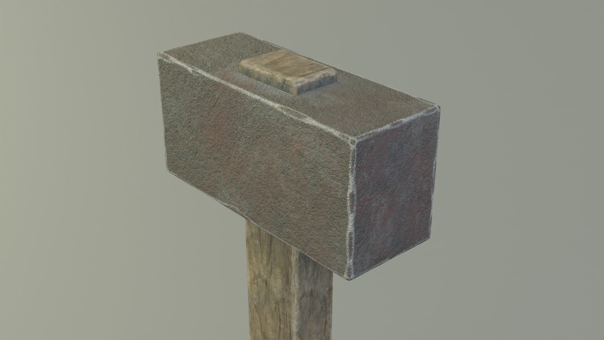 Medieval anvil and hammer for your game Low-poly 3D model_5