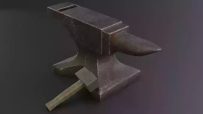 Medieval anvil and hammer for your game