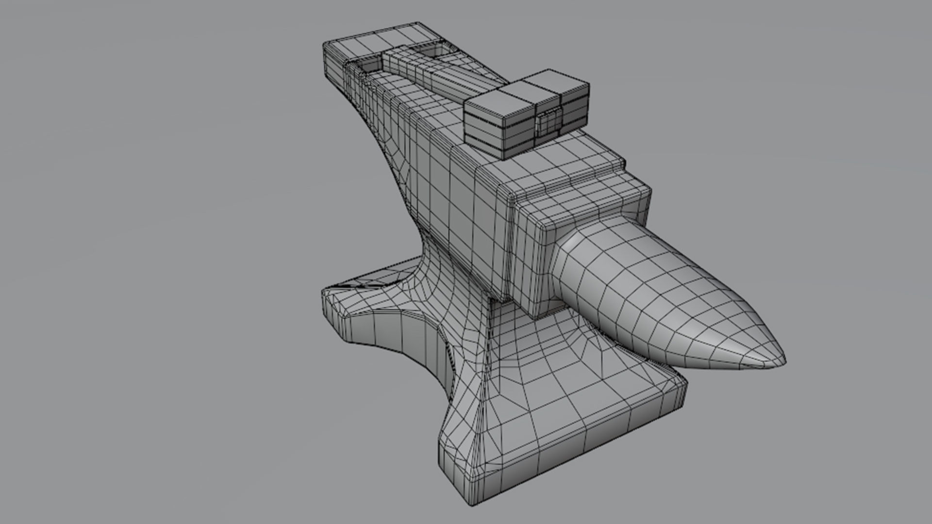 Medieval anvil and hammer for your game Low-poly 3D model_4