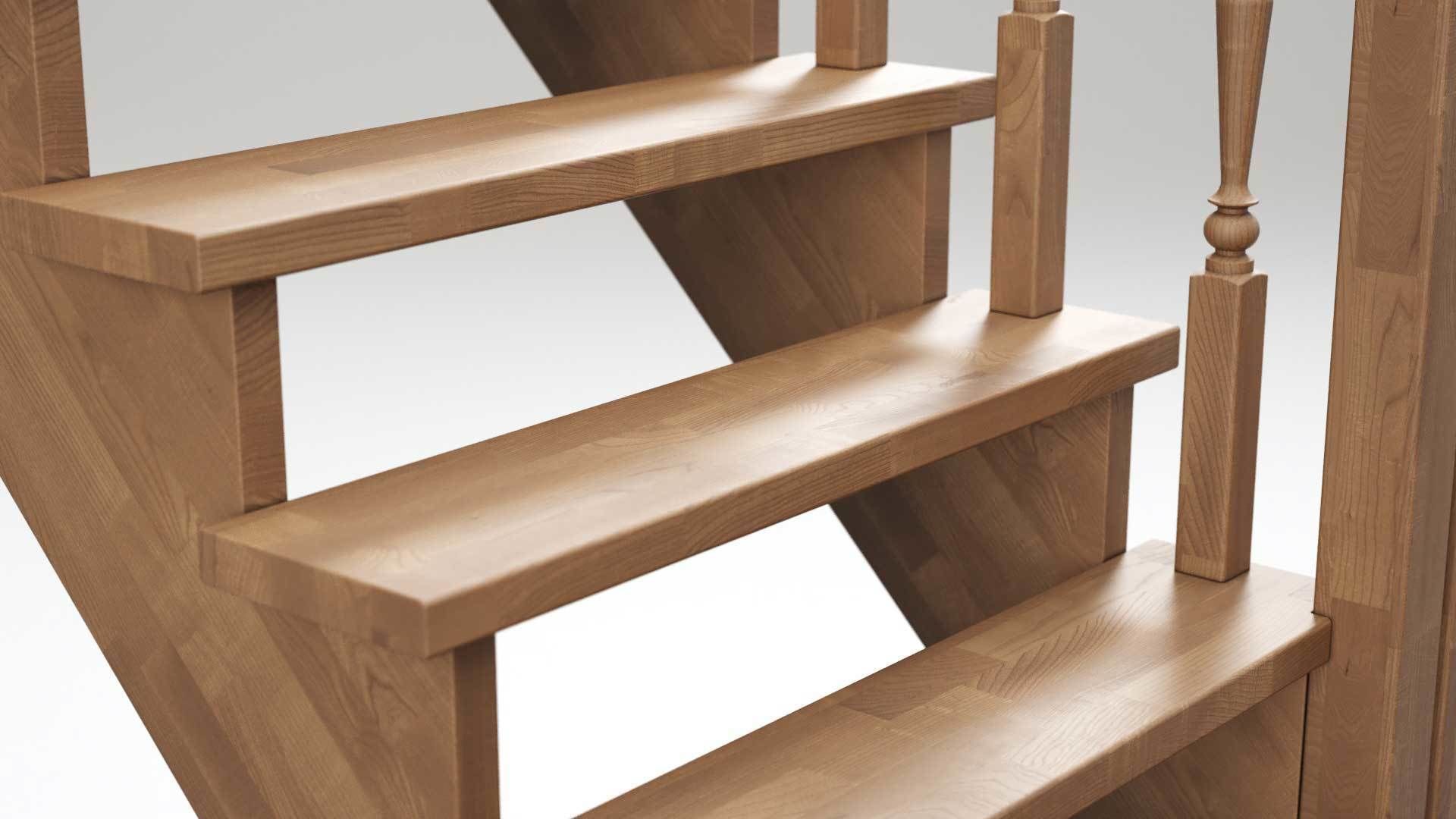 Stairs set wooden spiral staircase 3D Model Collection_37