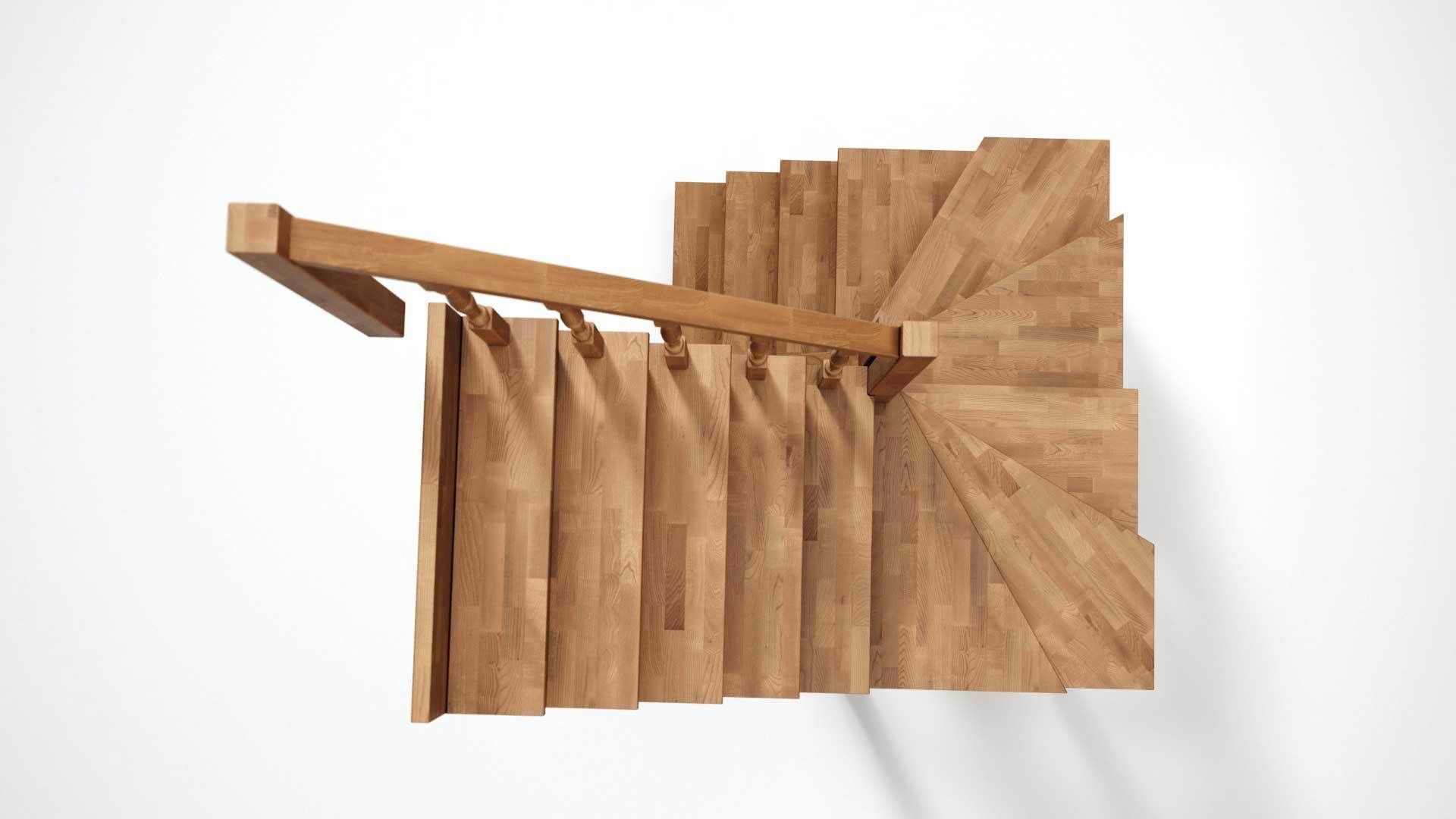 Stairs set wooden spiral staircase 3D Model Collection_27