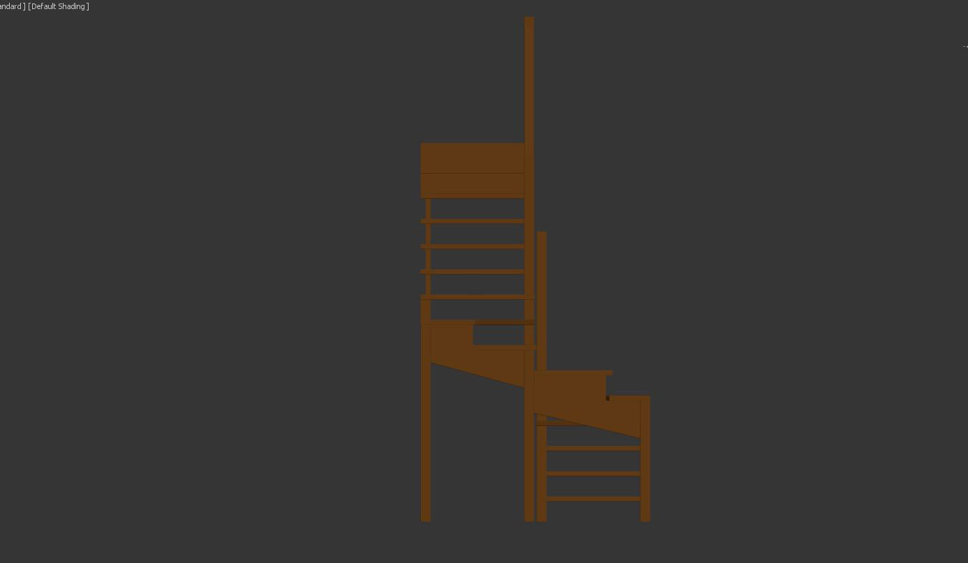 Stairs set wooden spiral staircase 3D Model Collection_13