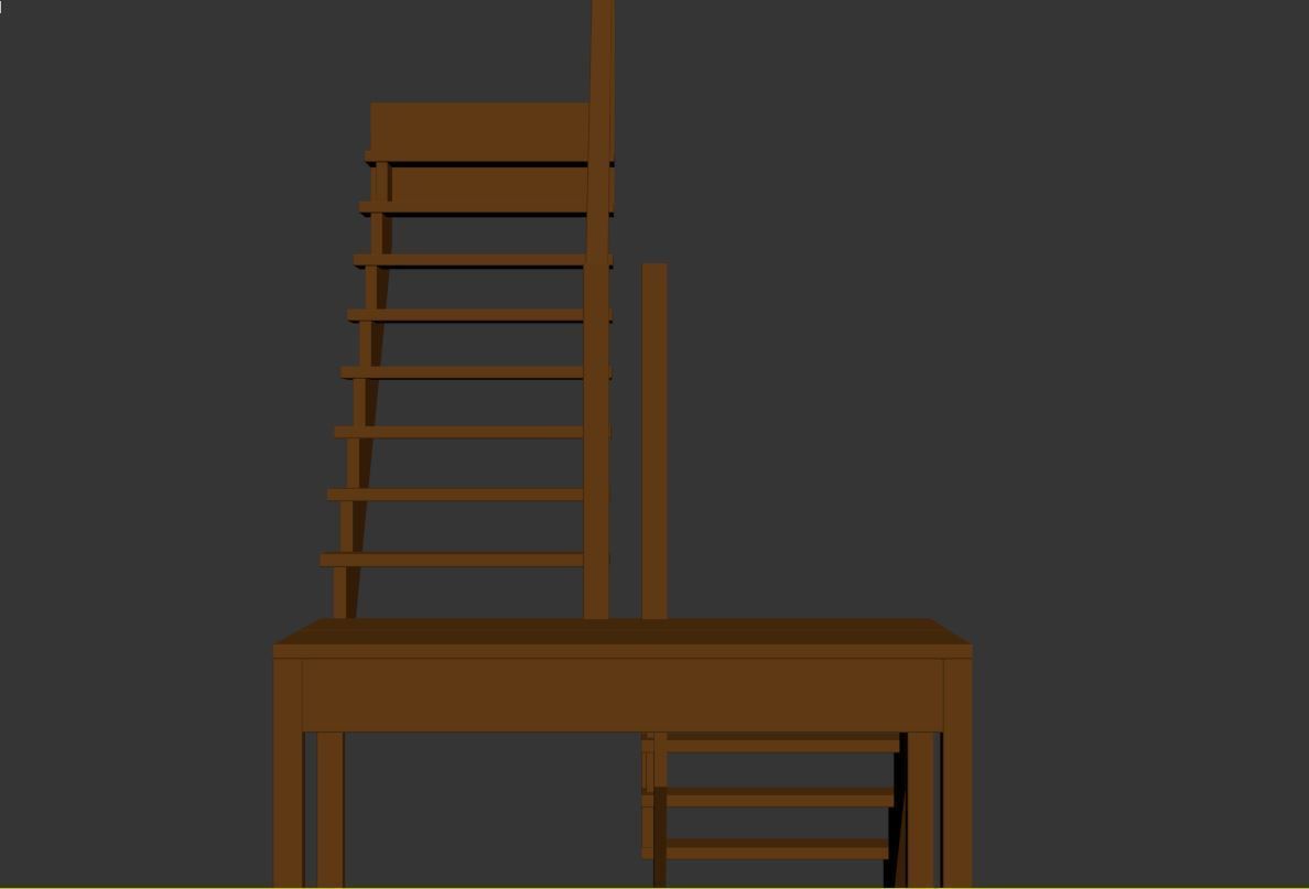 Stairs set wooden spiral staircase 3D Model Collection_58