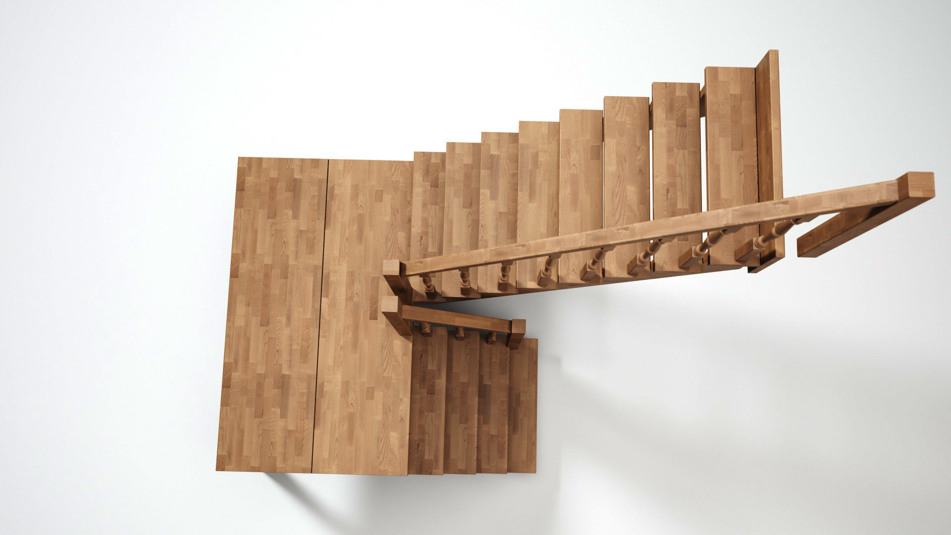 Stairs set wooden spiral staircase 3D Model Collection_64