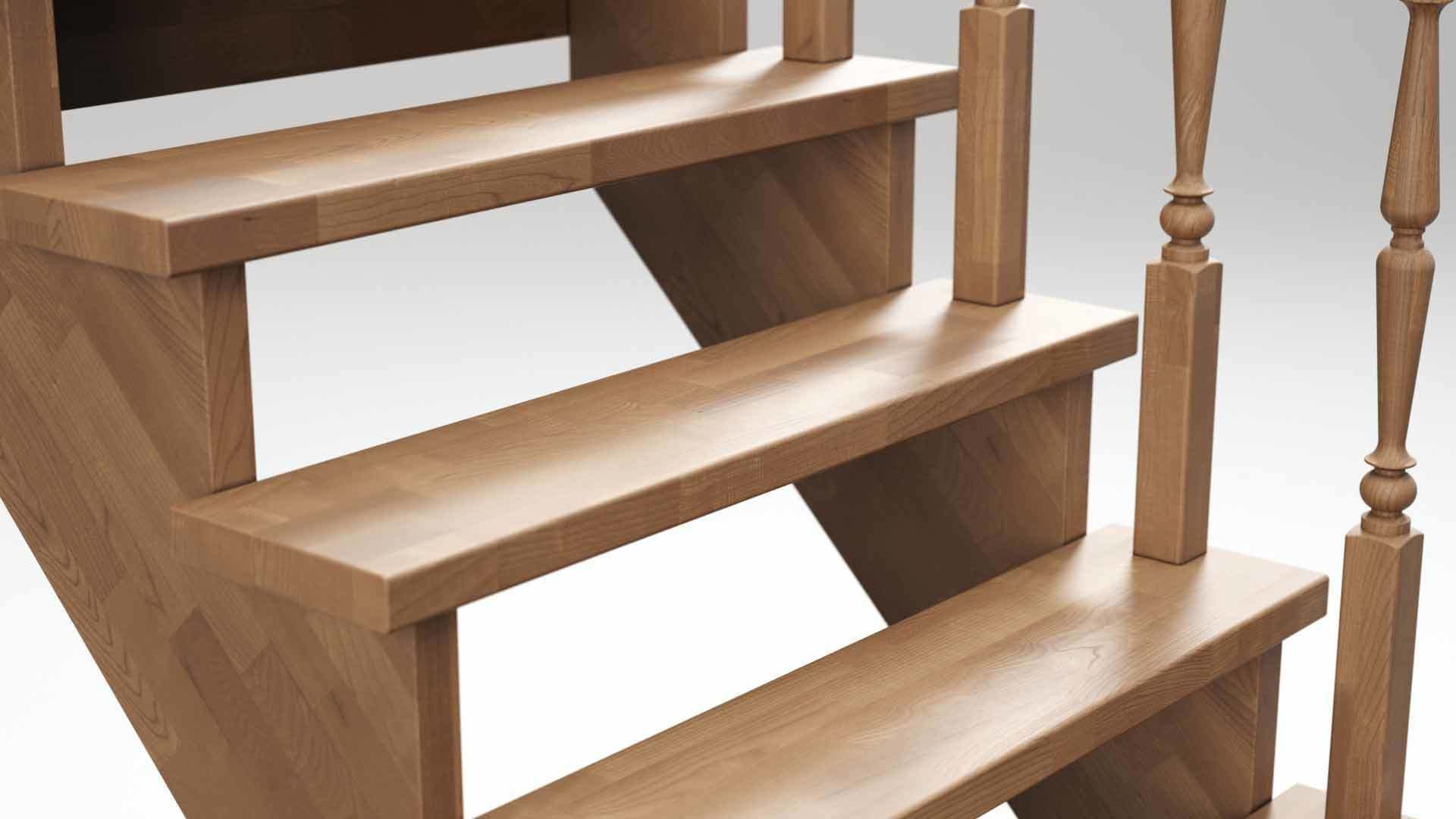 Stairs set wooden spiral staircase 3D Model Collection_48