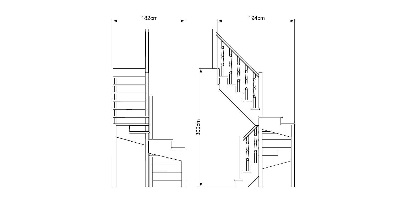 Stairs set wooden spiral staircase 3D Model Collection_7