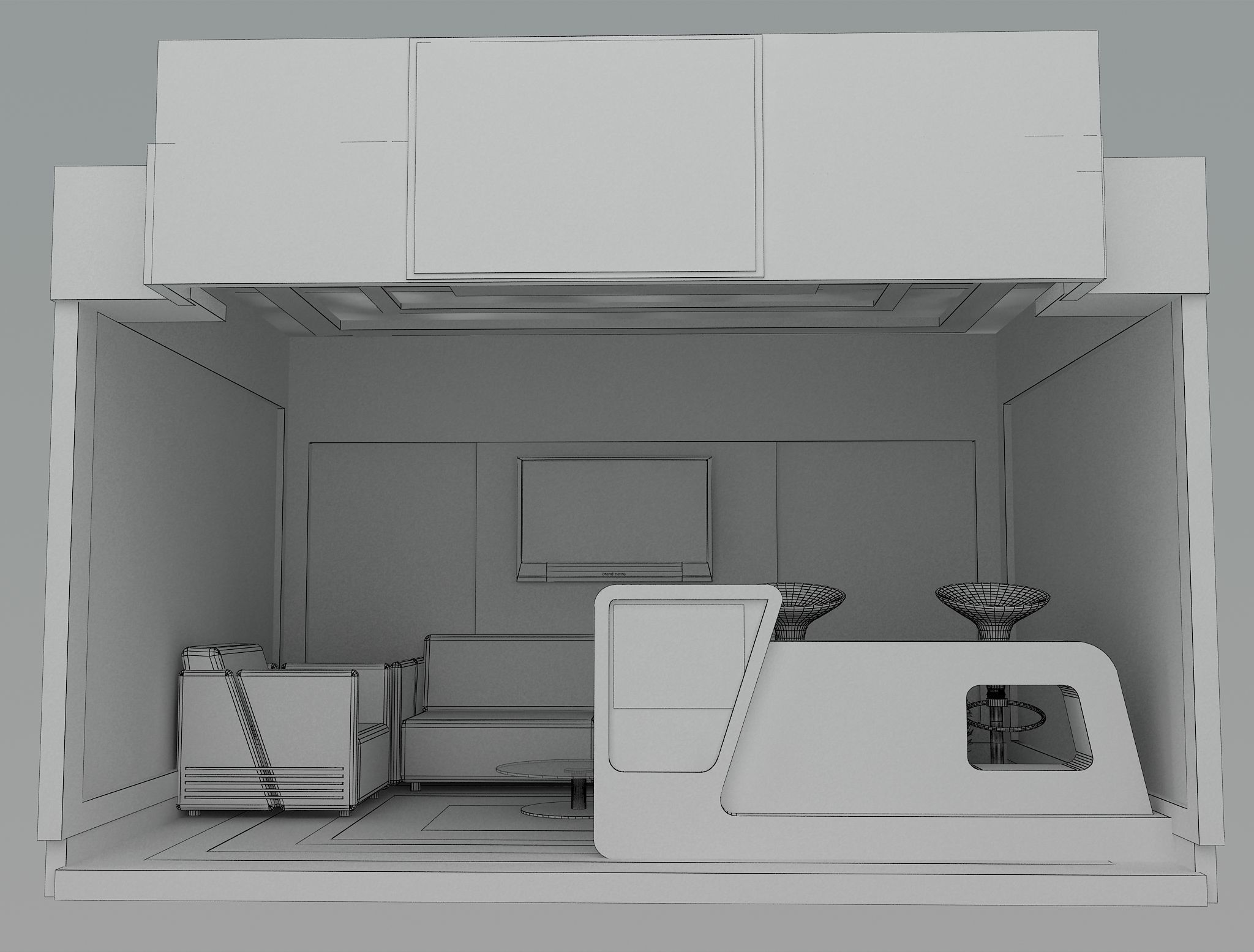 Booth Exhibition Stand a492b 3D model_1