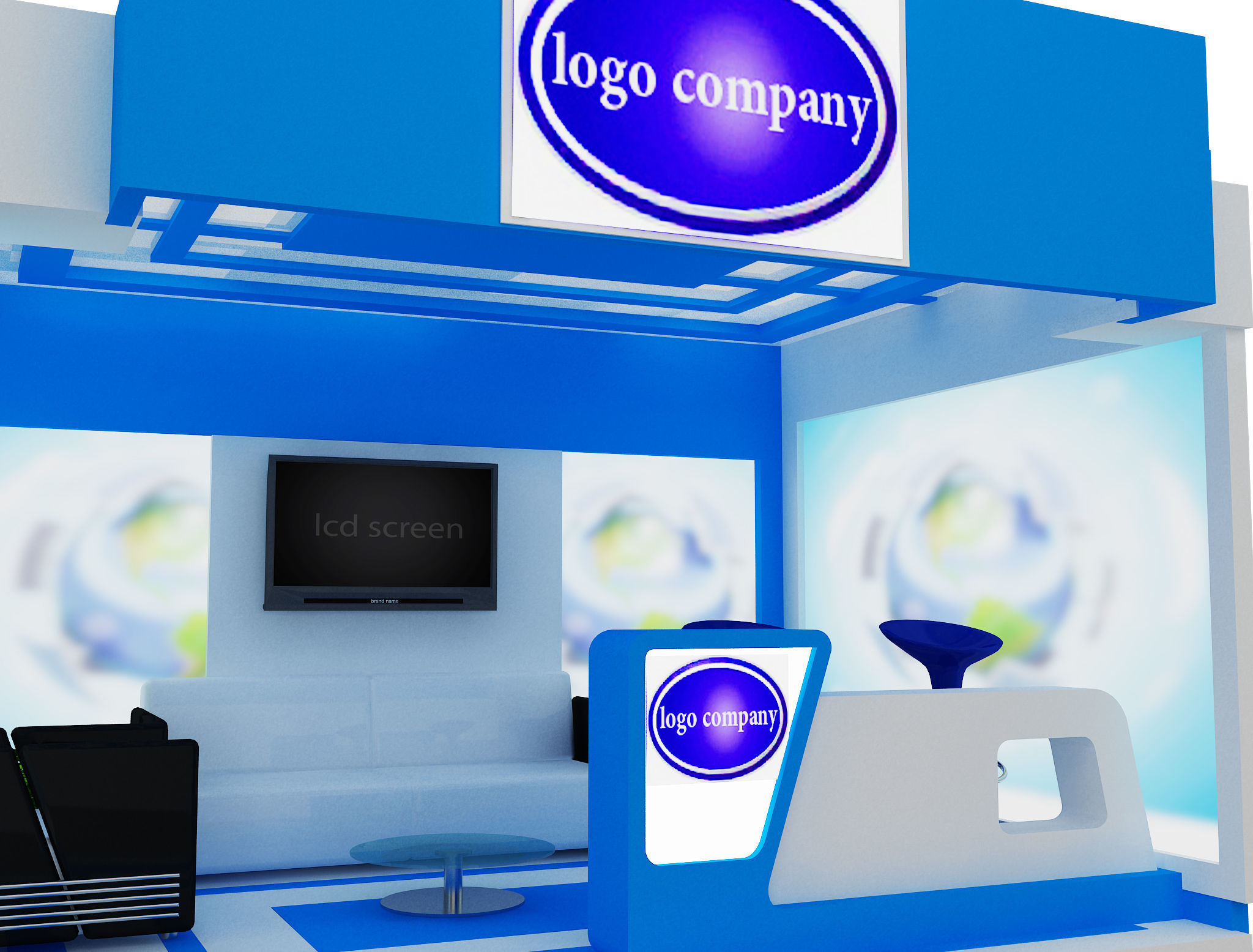 Booth Exhibition Stand a492b 3D model_8