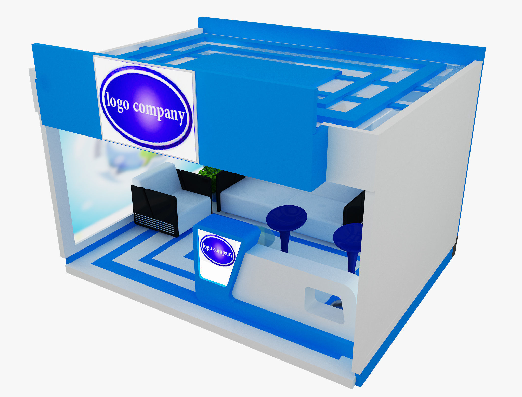 Booth Exhibition Stand a492b 3D model_4