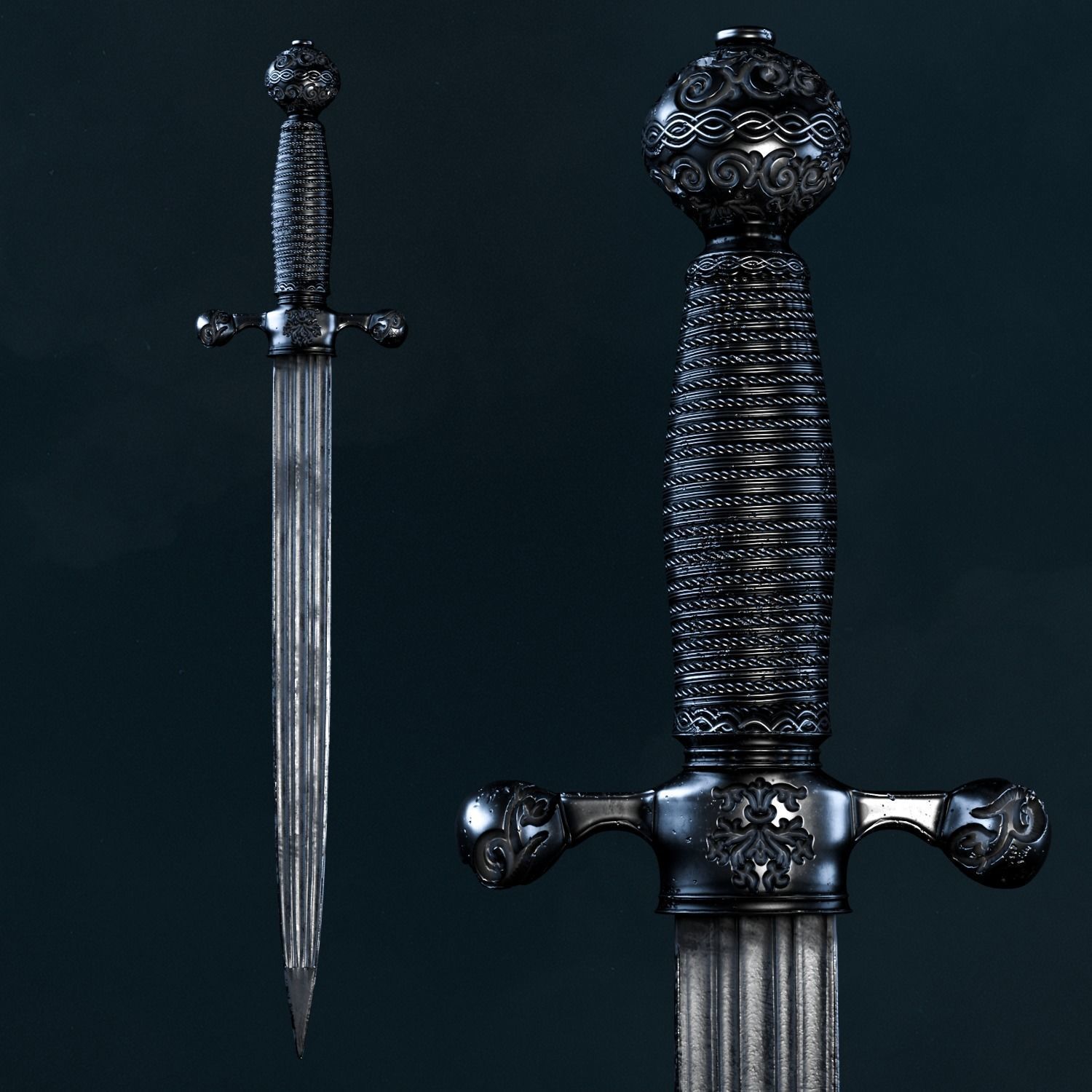 The Rogue female ninja Low-poly 3D model_11