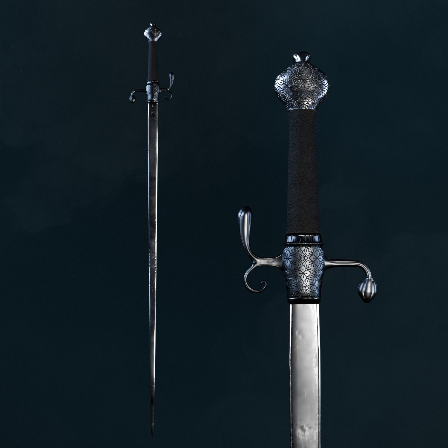 The Rogue female ninja Low-poly 3D model_10