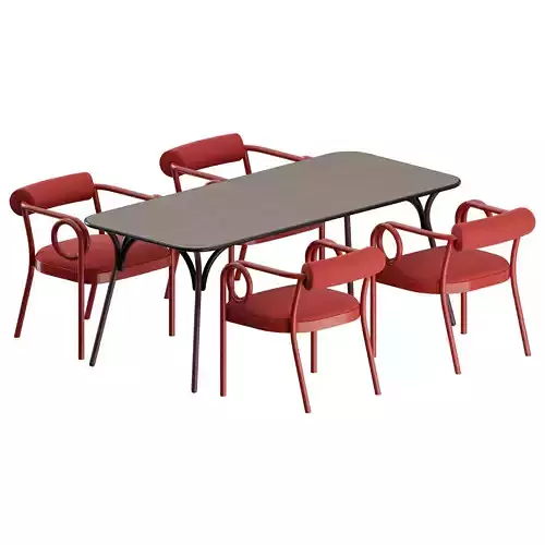 Loop Dining Set by Gebruder Thonet Vienna 3D model