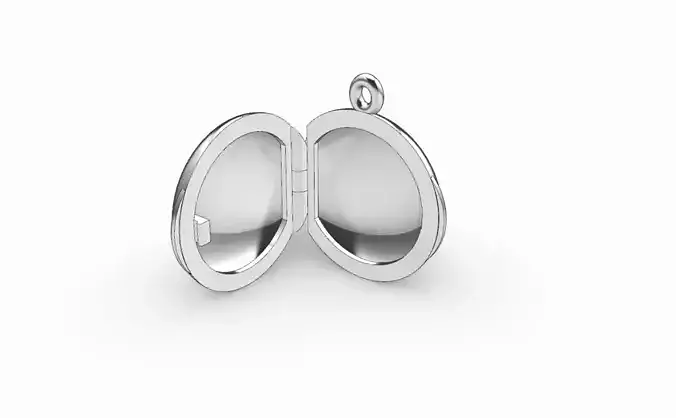 Round locket with integrated hinge and clasp - 20mm 3D print model