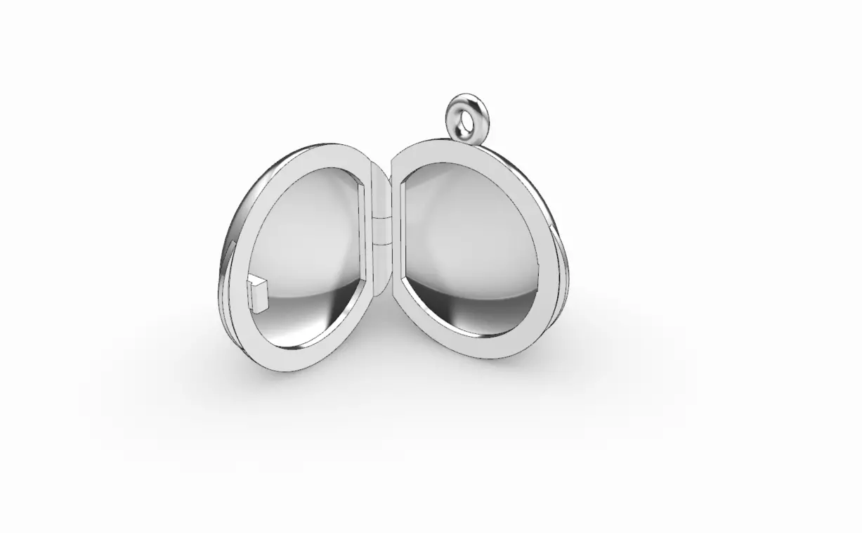 Round locket with integrated hinge and clasp - 20mm 3D print model_0
