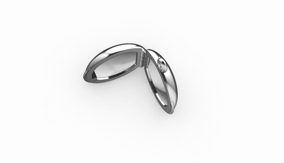 Round locket with integrated hinge and clasp - 20mm 3D print model_3