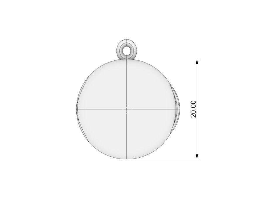 Round locket with integrated hinge and clasp - 20mm 3D print model_4