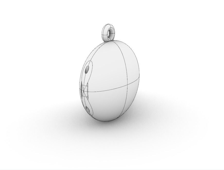 Round locket with integrated hinge and clasp - 20mm 3D print model_7